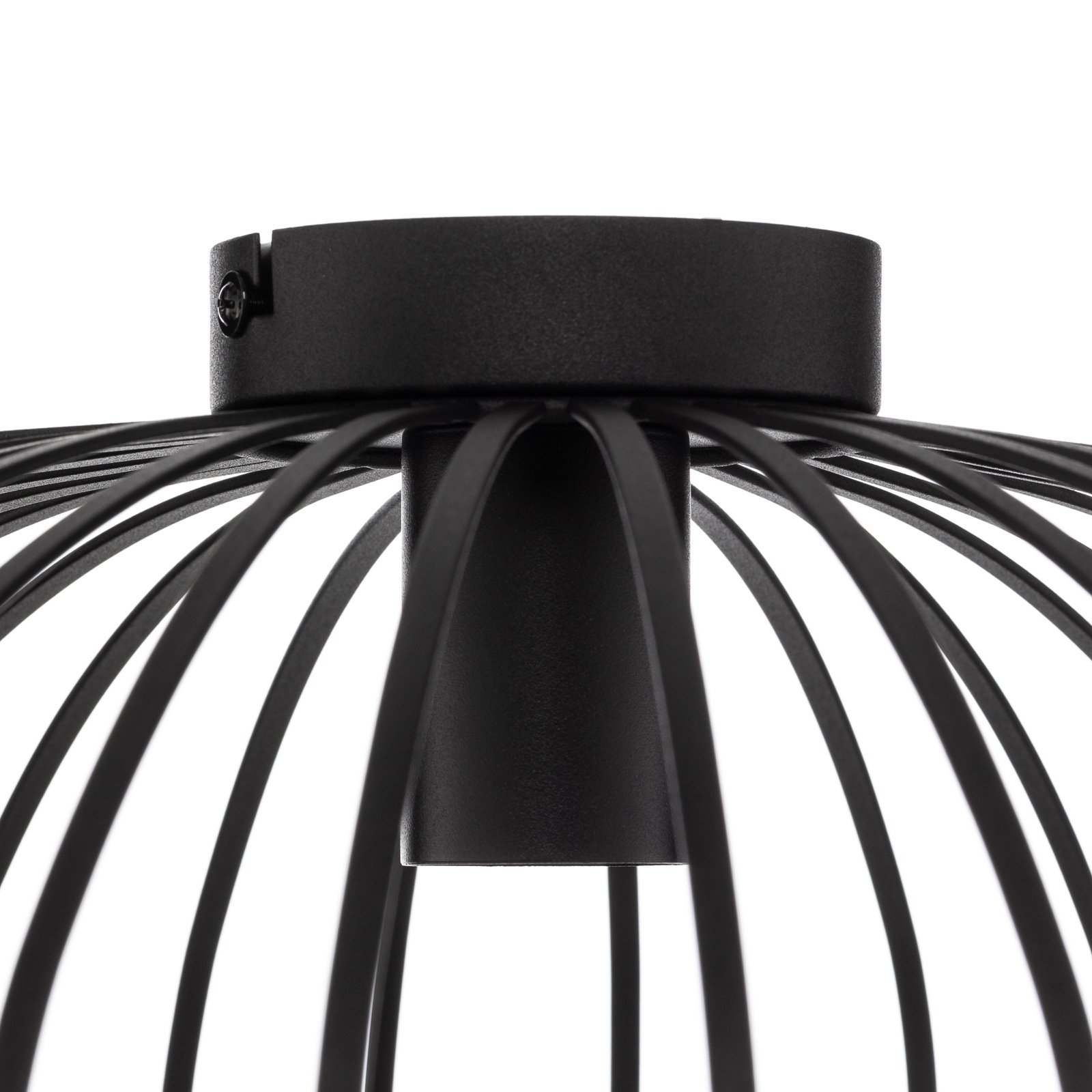 Lindby Maivi plafondlamp, zwart, 50 cm, ijzer, kooi