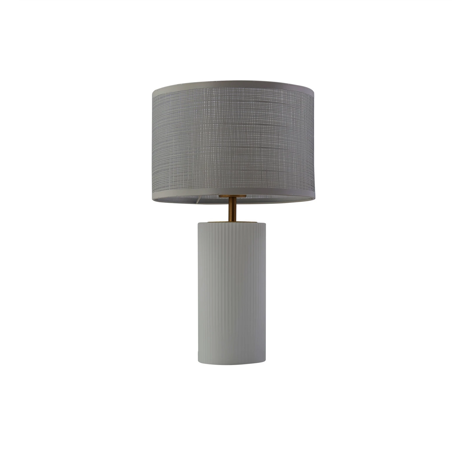 Stolná lampa Lindby Sorscha, biela, železo, Ø 26 cm