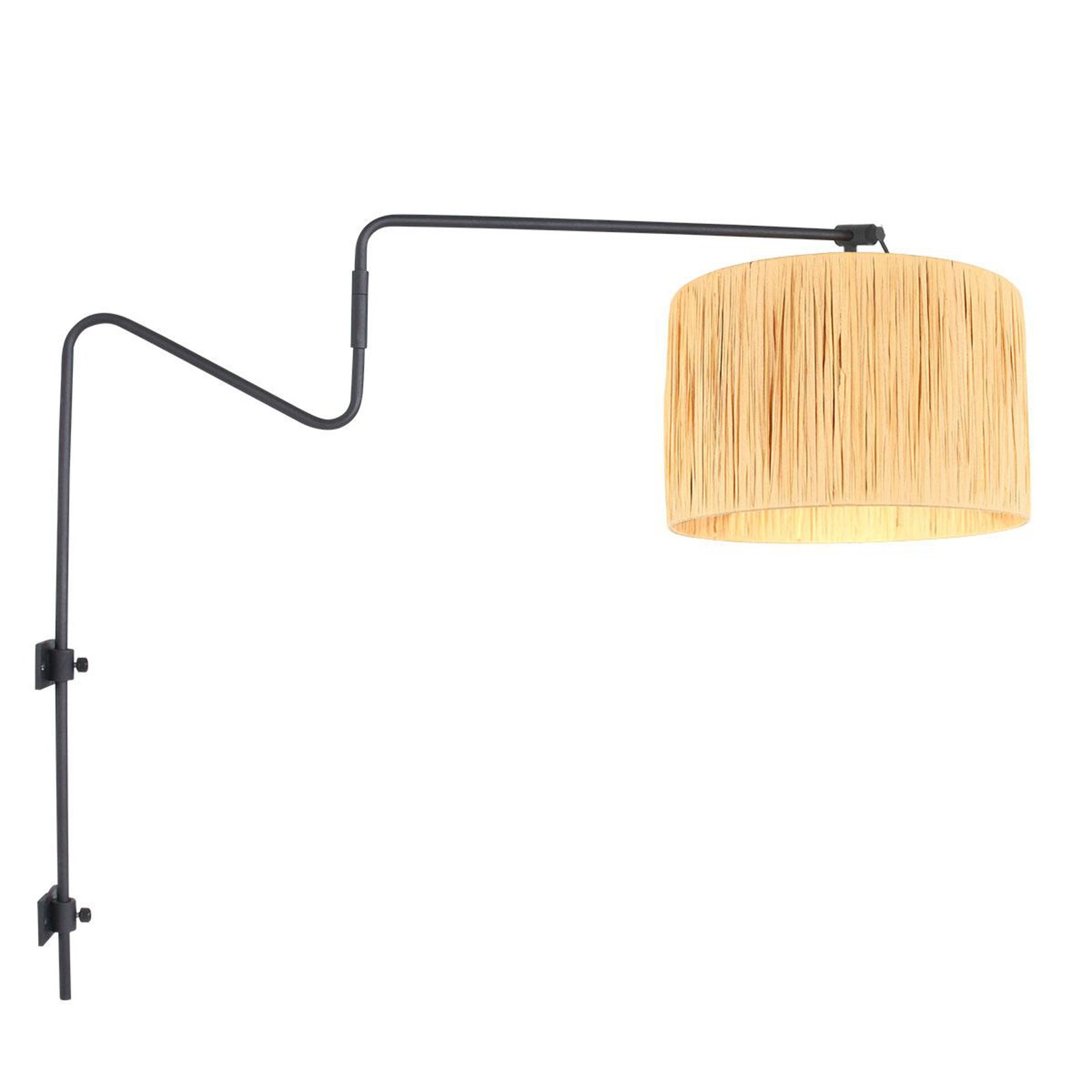 Linstrom vegglampe, metall, gress, svart, beige