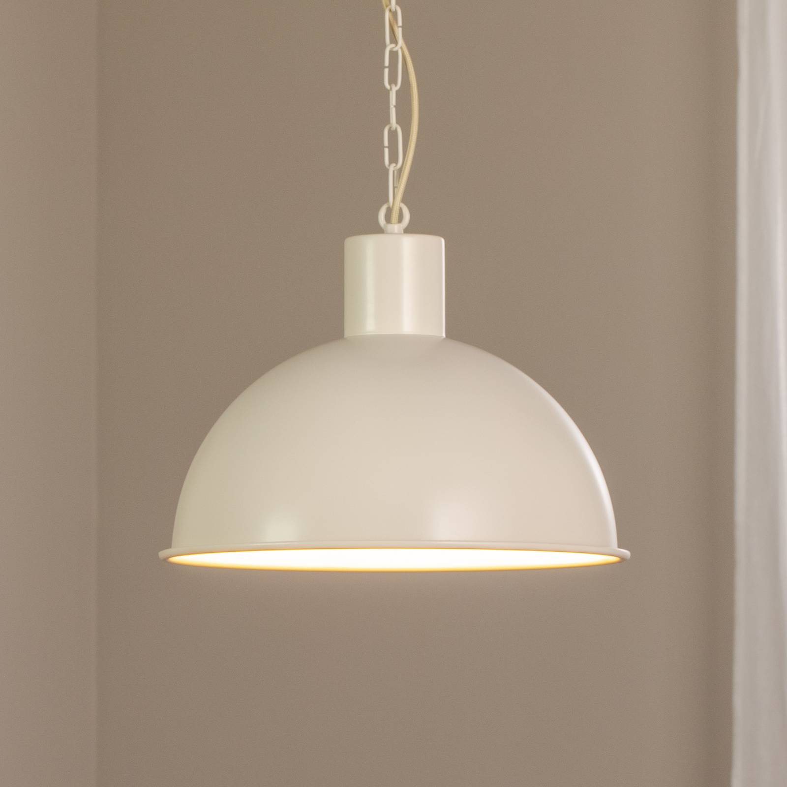 Żyrandol Emoti, beżowy, 1-punktowy, Ø 38 cm