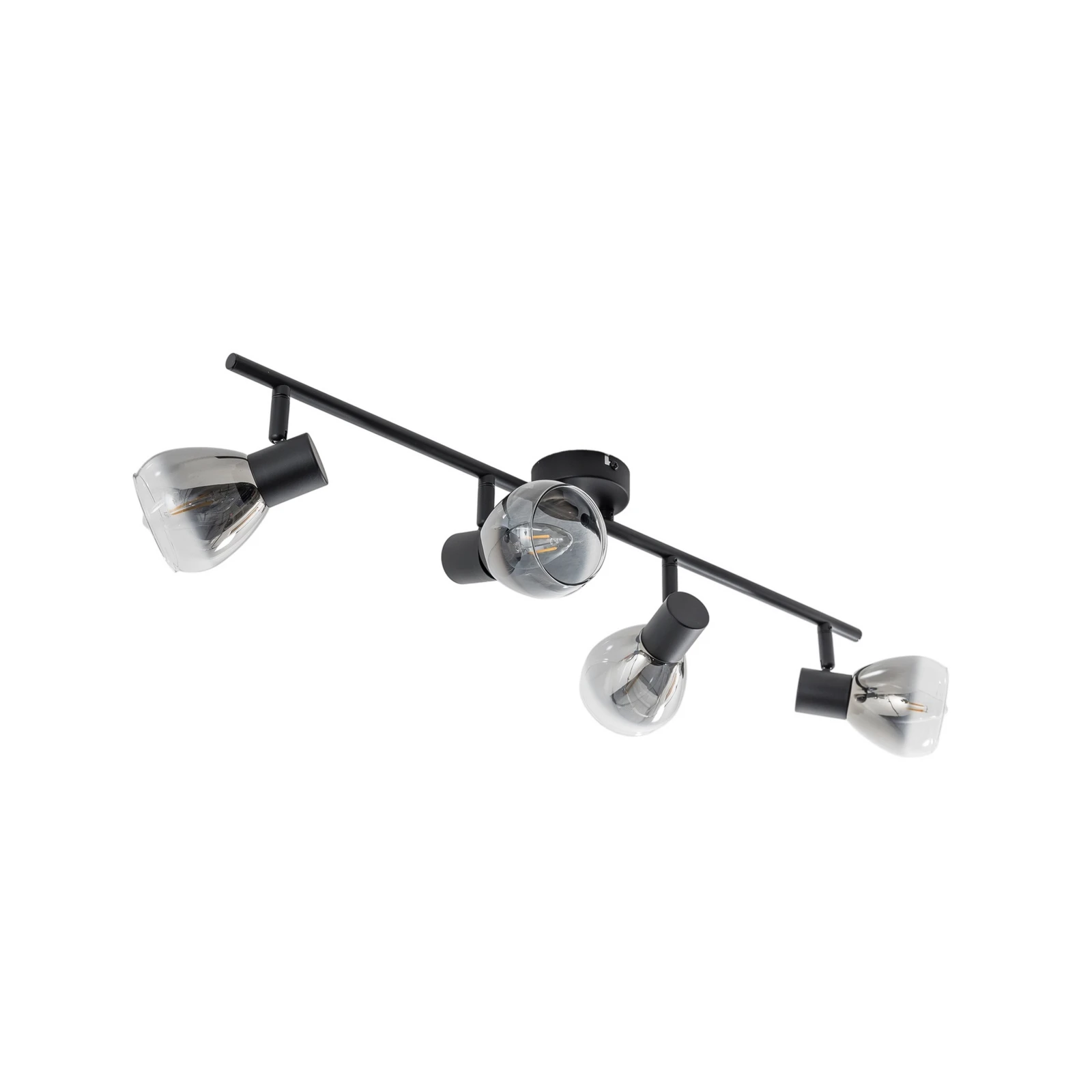 Lindby Pendura plafondlamp, 4-lamps, zwart, glas