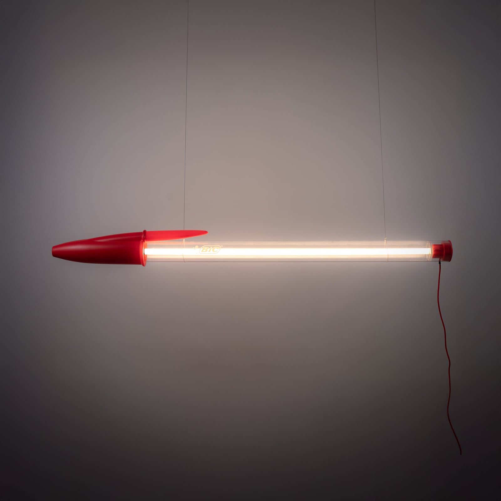 SELETTI LED hanglamp BIC, rood, lengte 173 cm