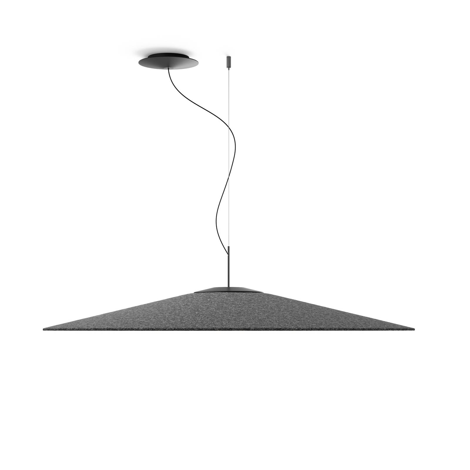 Luceplan Koinè LED-Pendel Filz 927 110cm anthrazit