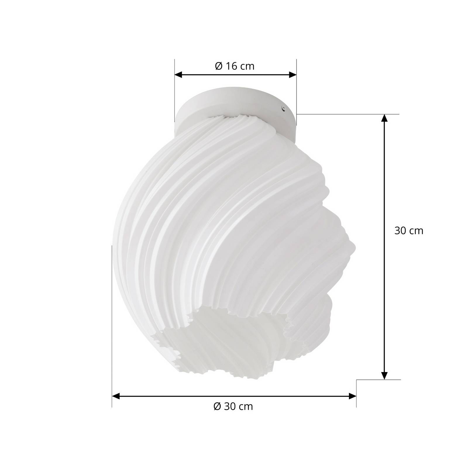 Lindby lampa sufitowa Nuvia, wysokość 32 cm, biała, obrotowa