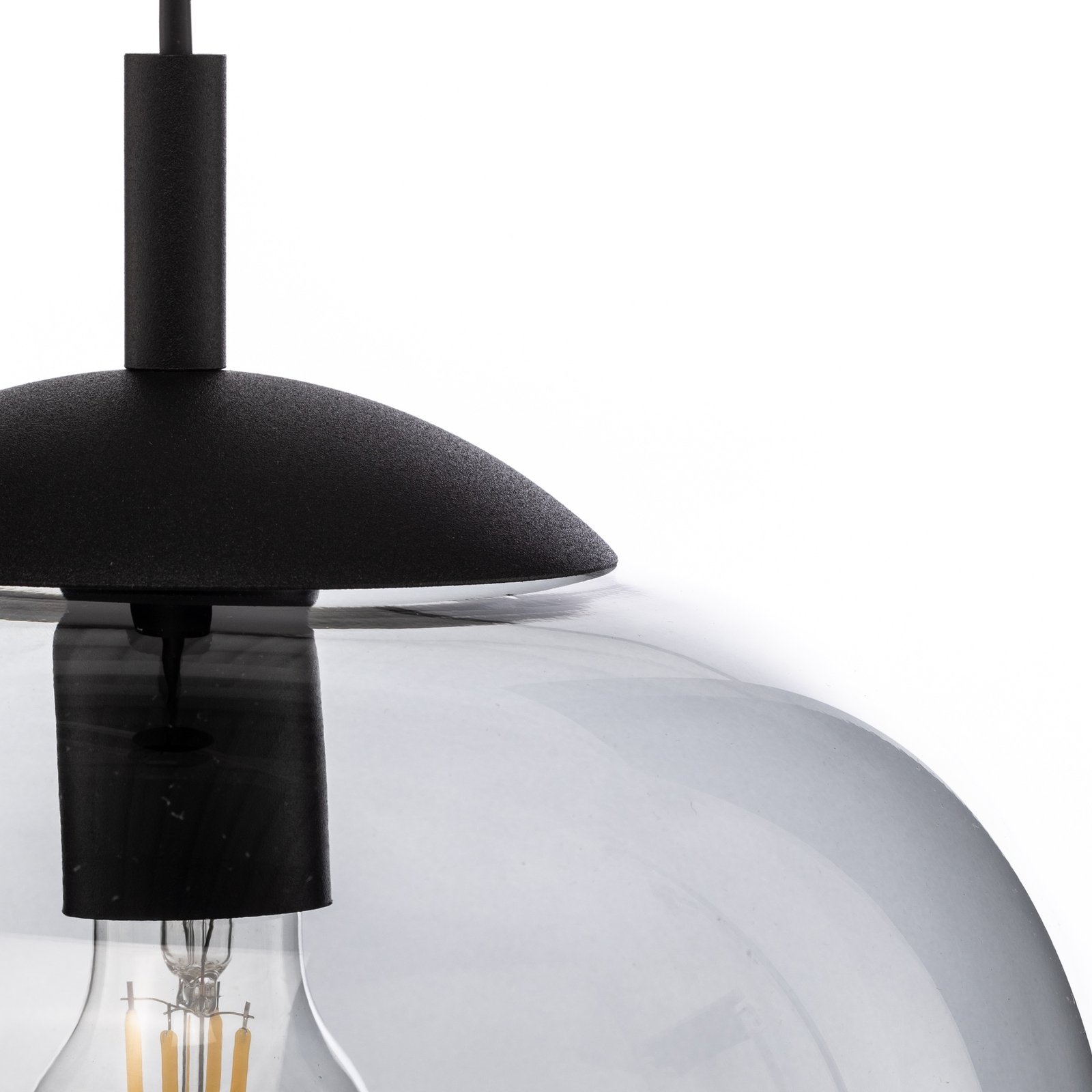 Hanglamp Vibe, grafietgrijs-transparant glas, Ø 30 cm