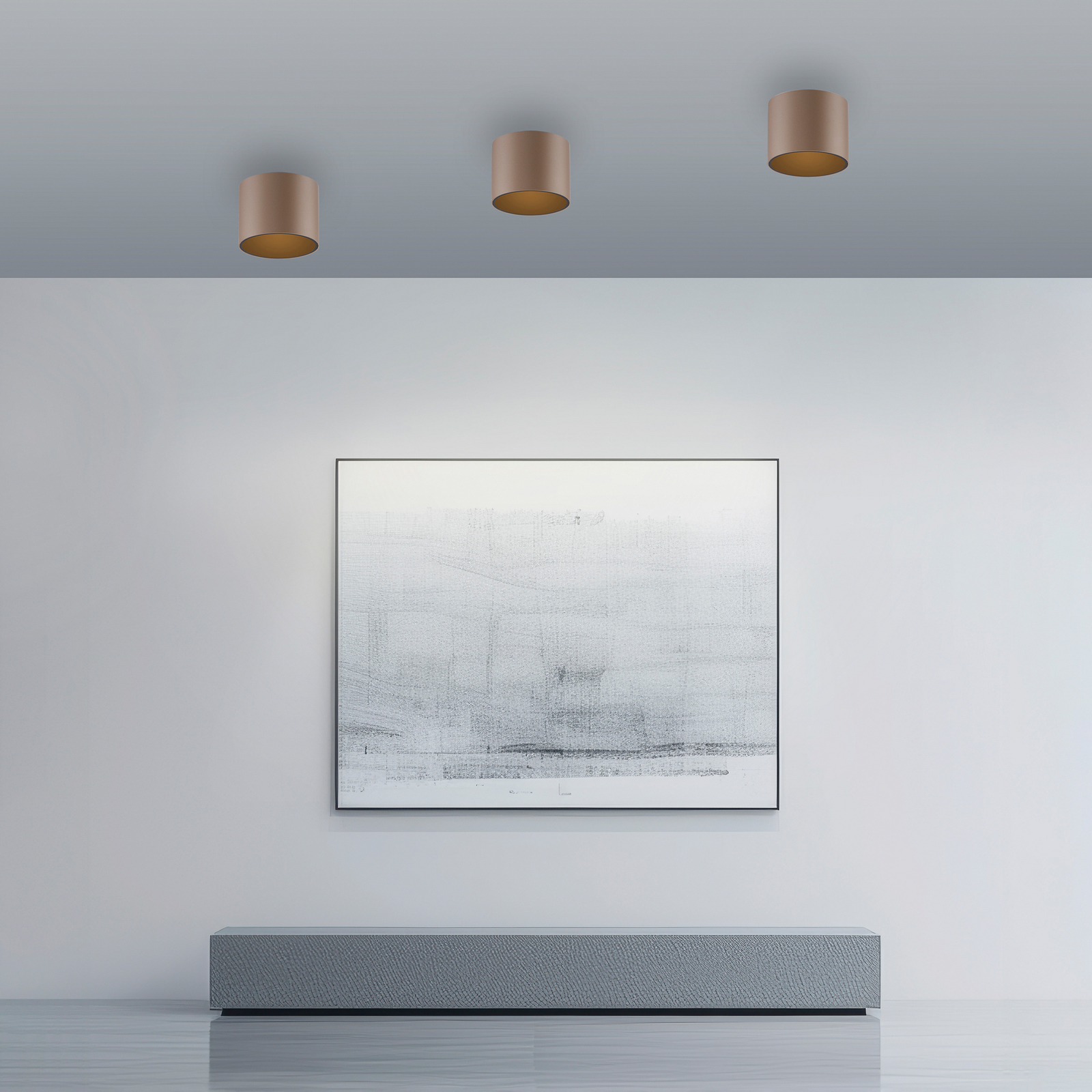 PURE LED лампа за баня Point, бронзов цвят, Ø 18 cm, IP44