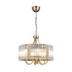 Linella chandelier, antique-brass-coloured