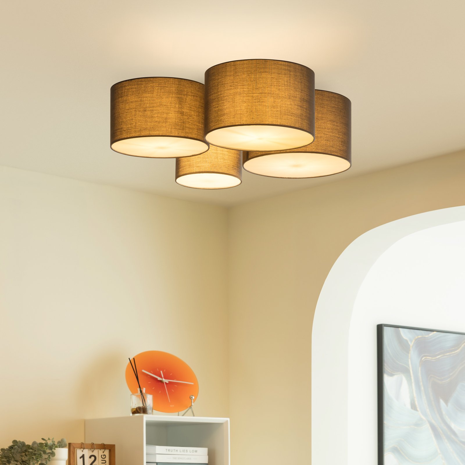 Lindby Maureka fabric ceiling light 4-bulb