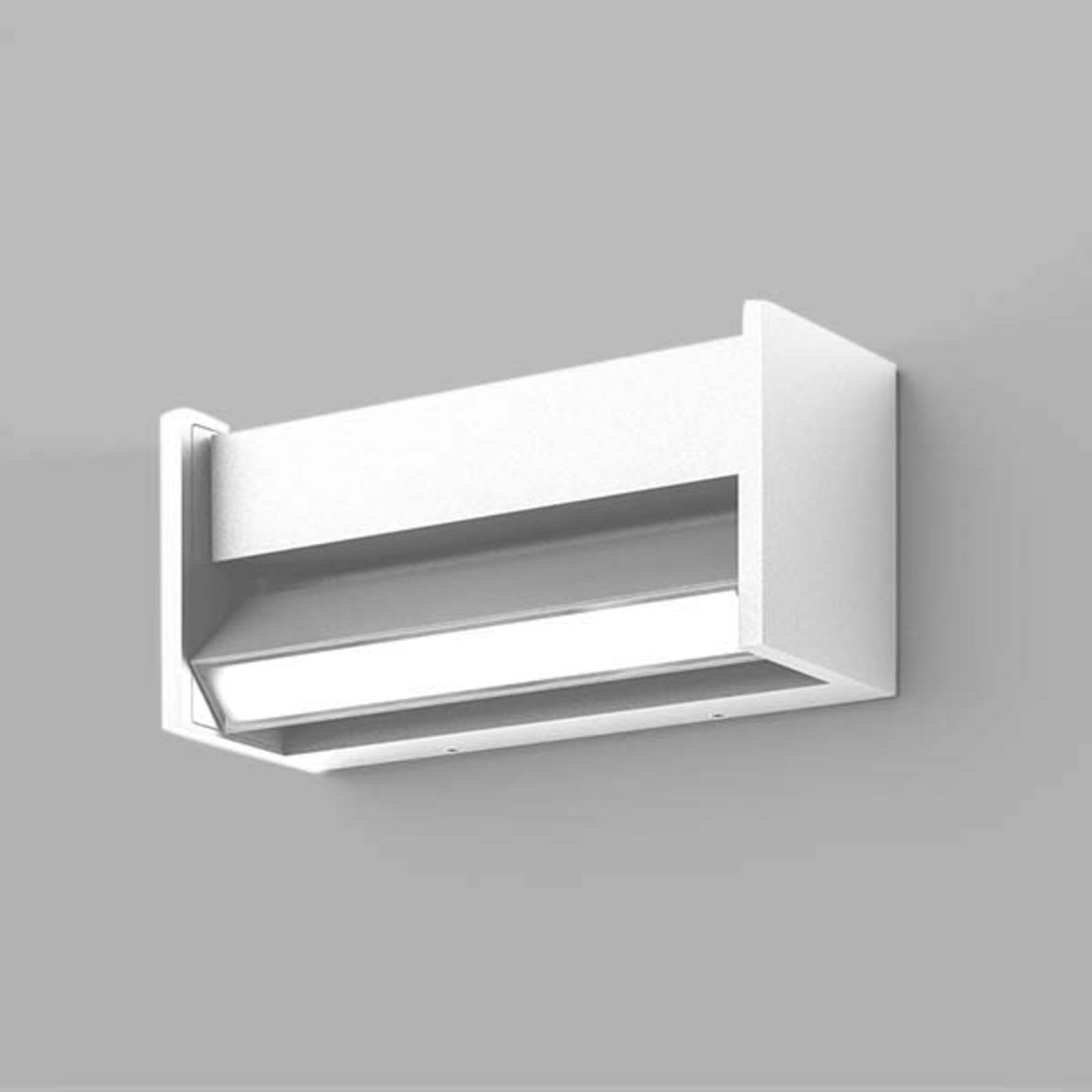IP44.de Modern LED outdoor wall light Slat, white, die-cast aluminium, opal glass, 16 W, energy efficiency: A, W: 22 cm, H: 10.1 cm