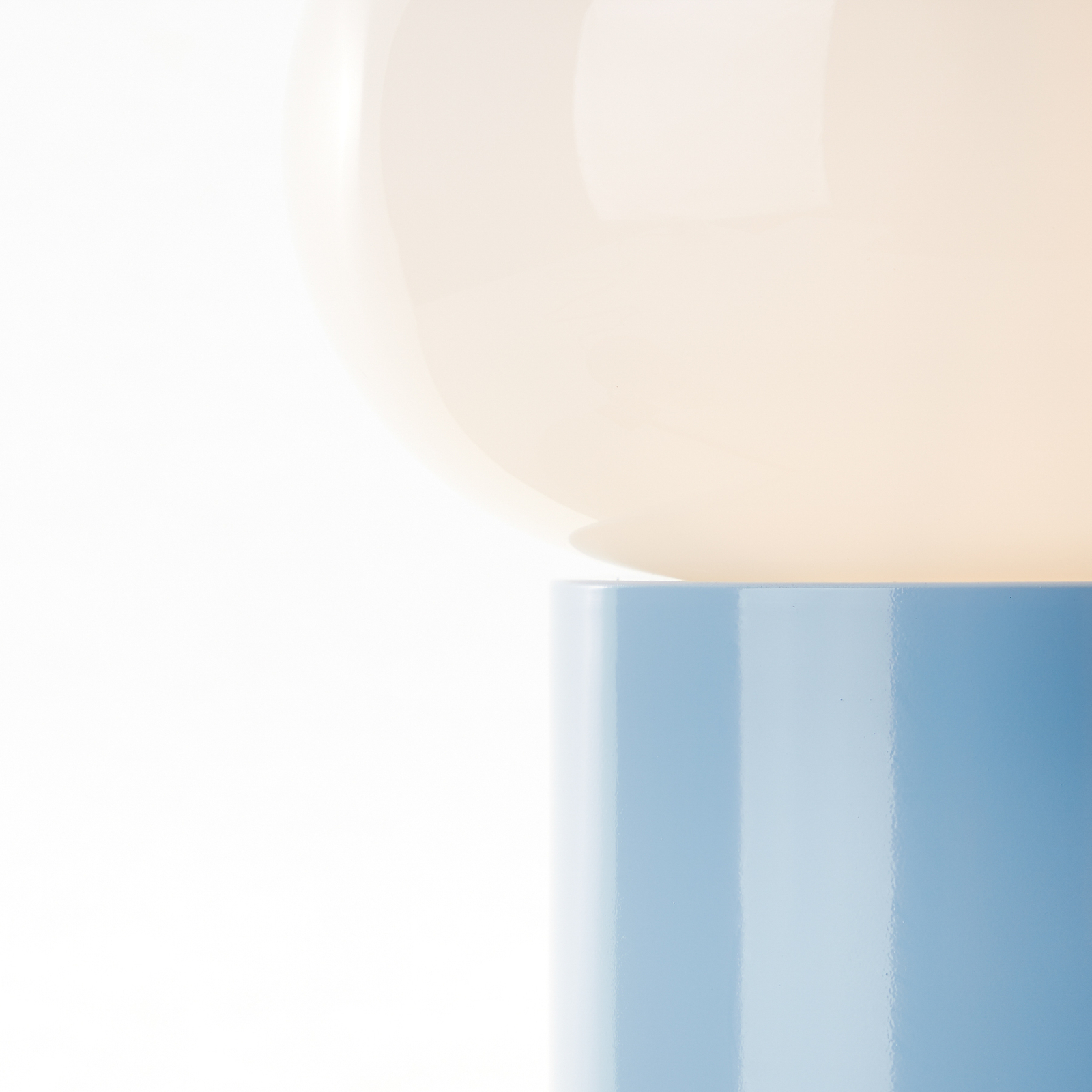 Tafellamp Daeny met glazen kap, blauw