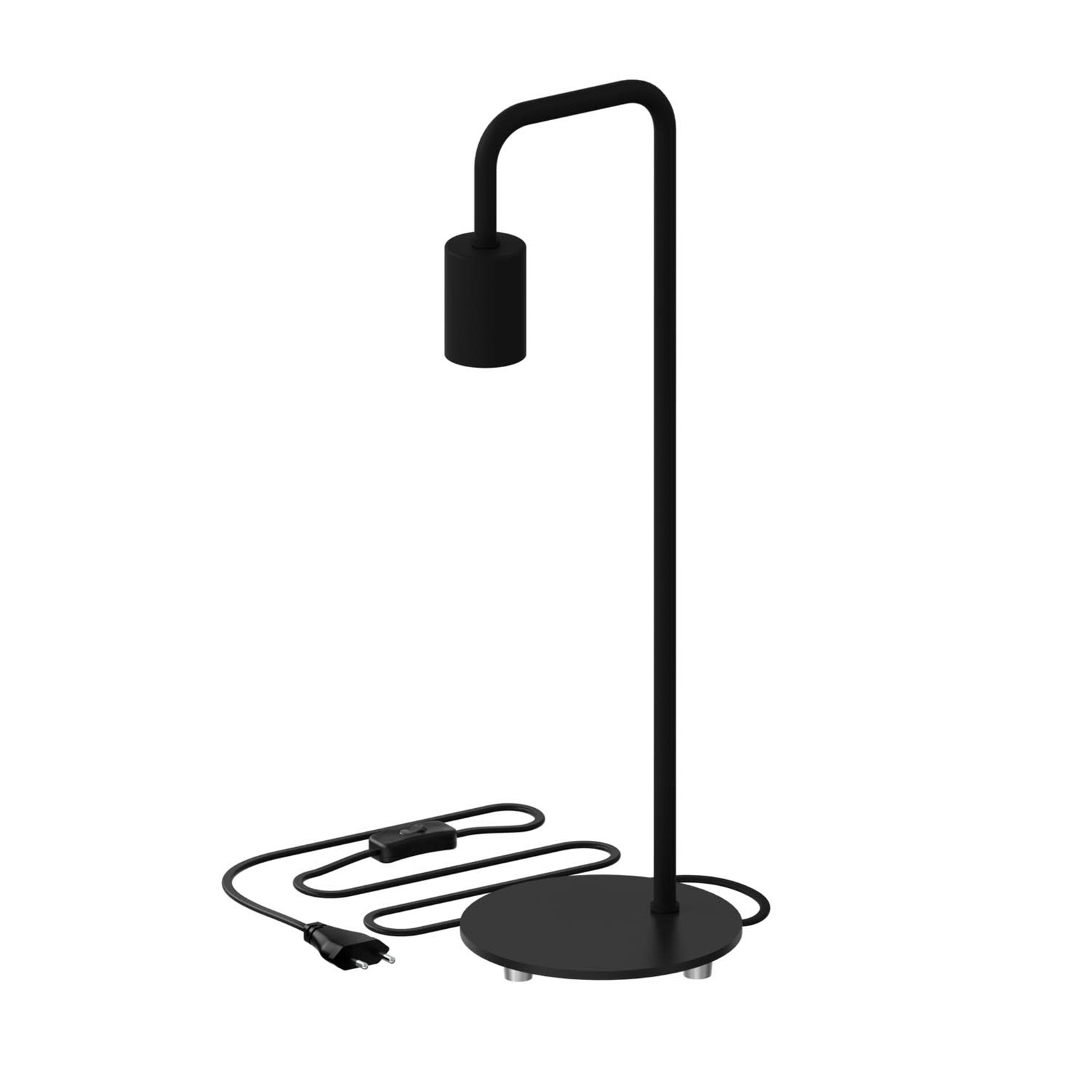 Calex U-Line stolová lampa s 1,5m káblom, čierna