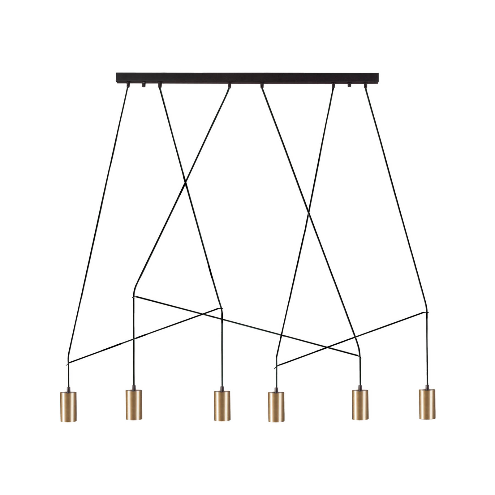 Imbria-riippuvalo 6-lamppuinen, P 135cm, messinki