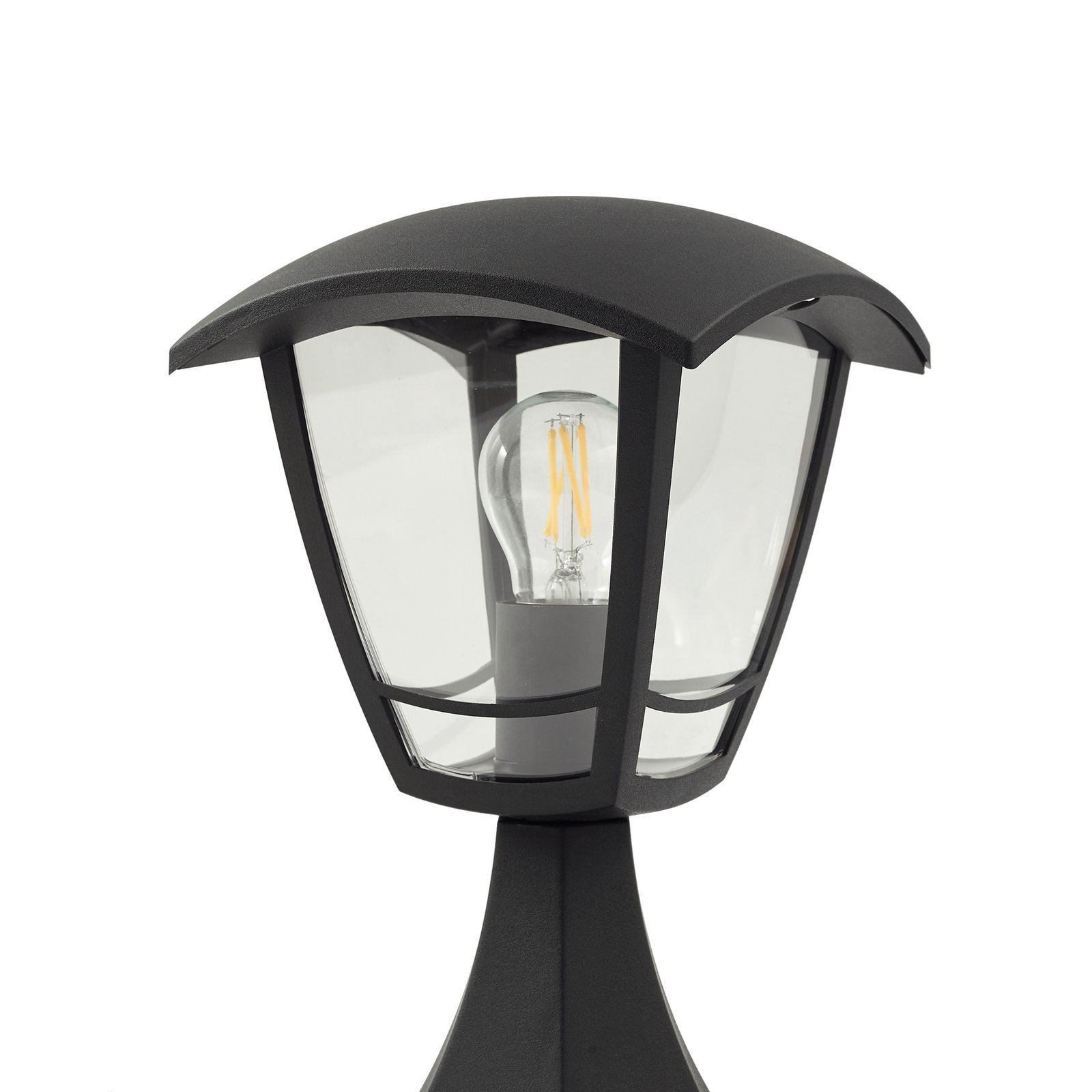 Podstavná lampa Lindby Isidoro, čierna, výška 28 cm, plast