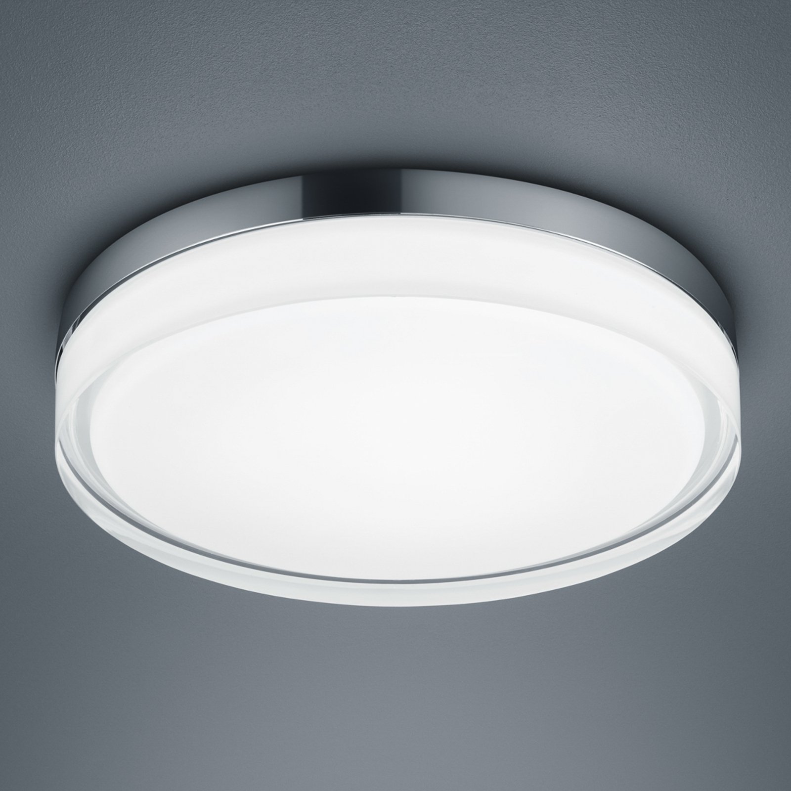 Helestra Tana LED ceiling light, chrome, Ø 33 cm