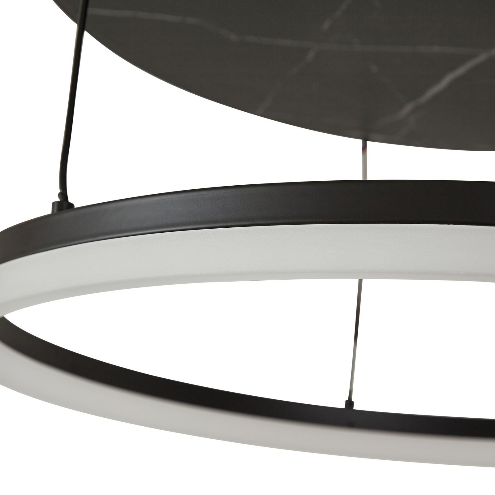 Lucande LED stropní svítidlo Orven, černé, Ø 50 cm, stmívatelné