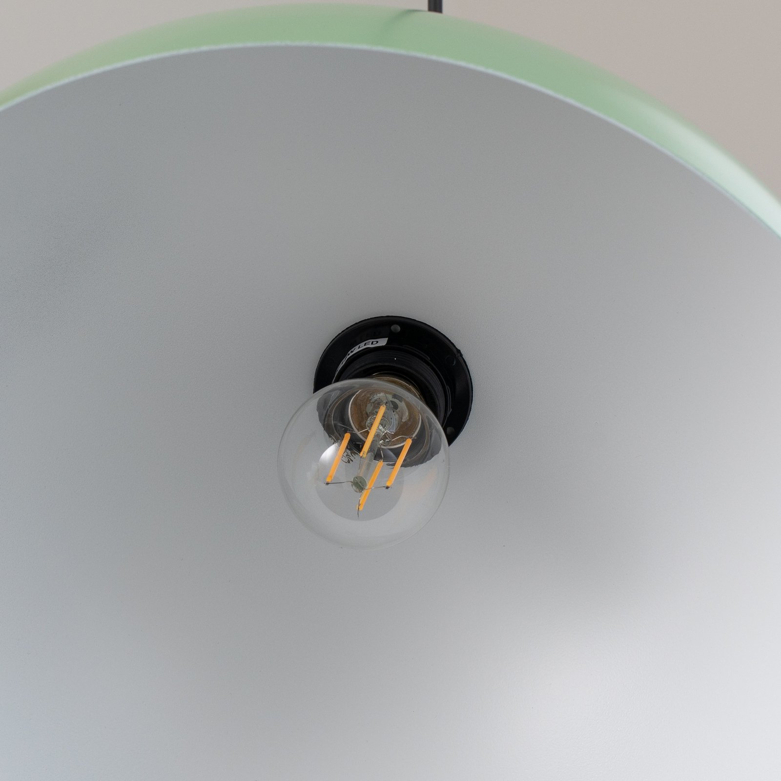 Pendellampe Kure, mintgrønn, metall, Ø 40 cm E27