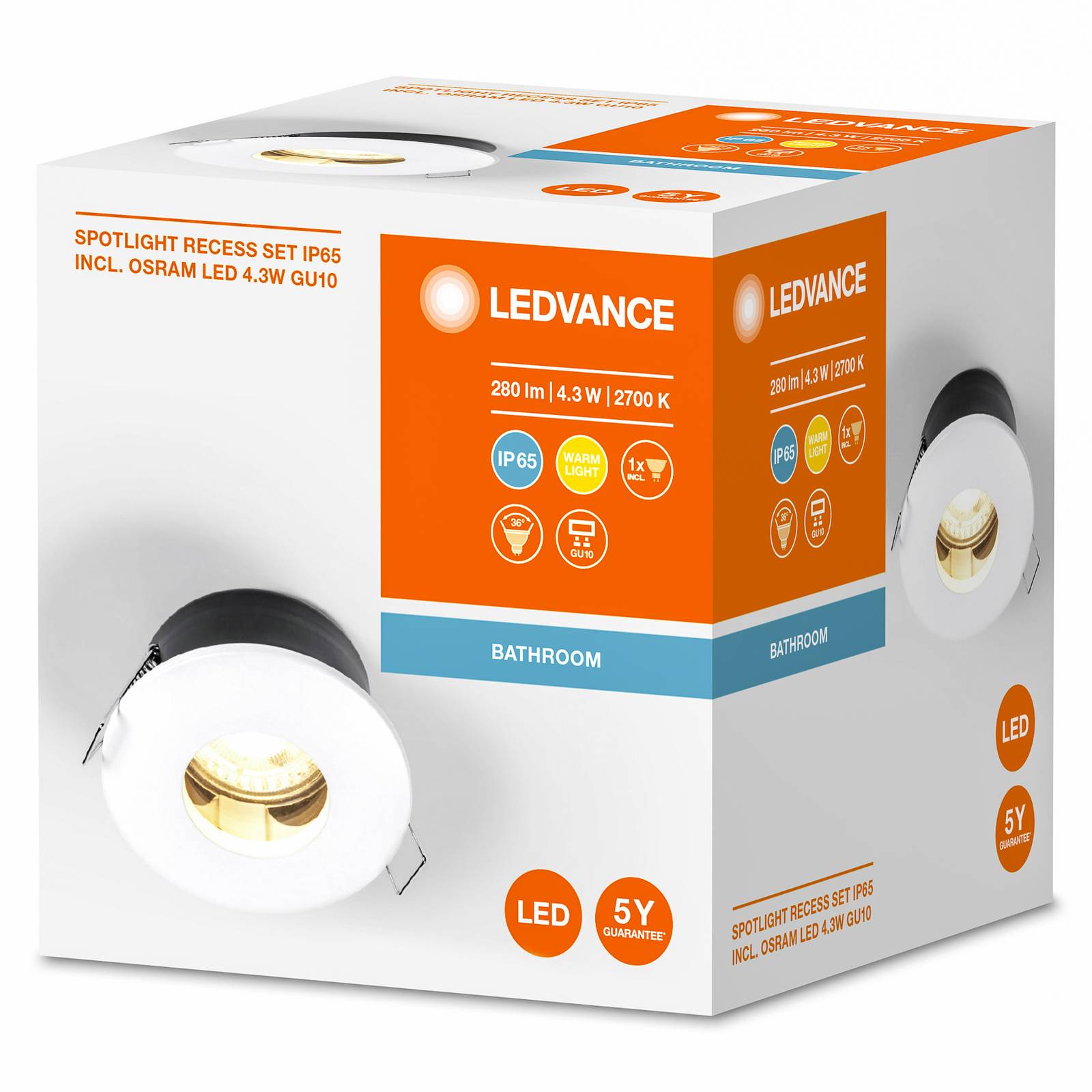 LEDVANCE Recess Twistlock lampe IP65 hvid
