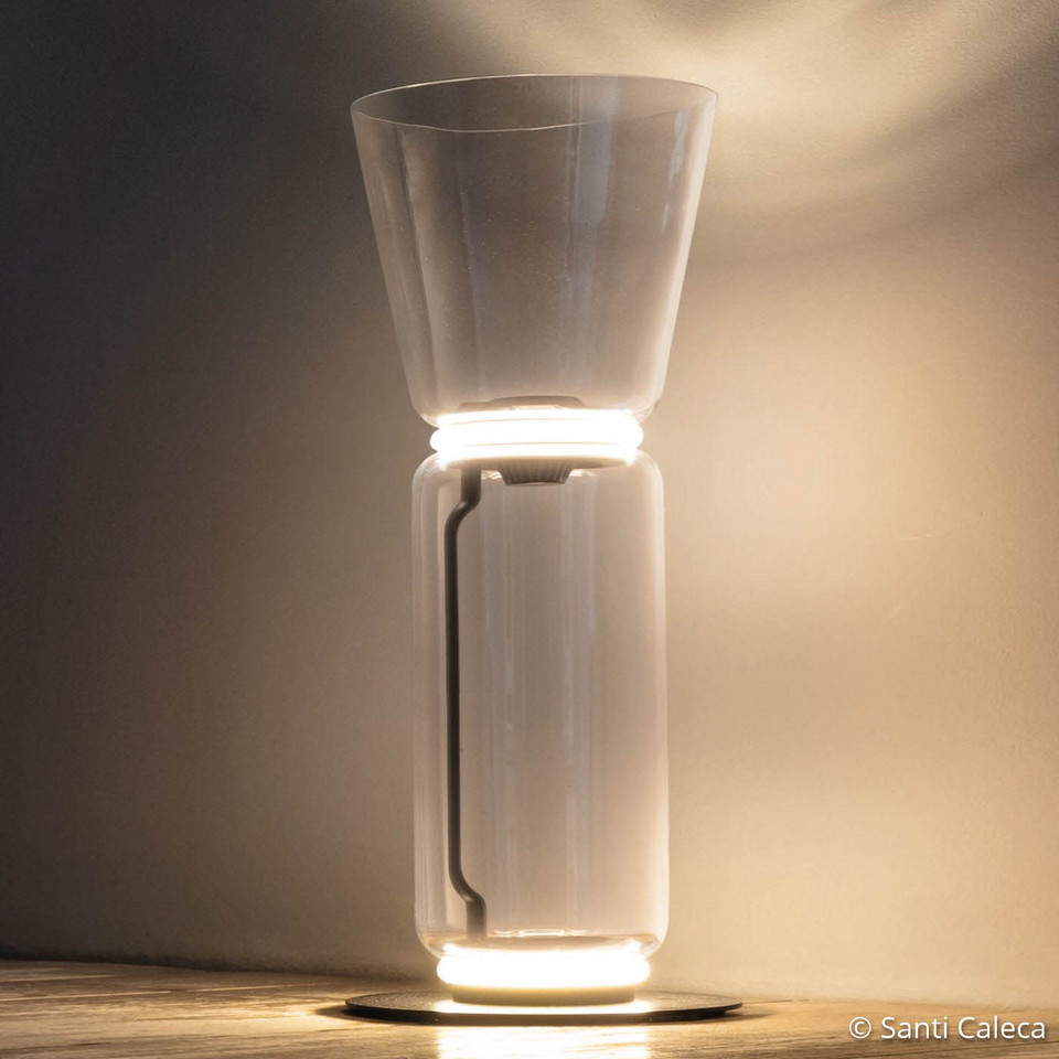 Flos Noctambule F1 golvlampa High Cylinder & Cone, transparent från Flos