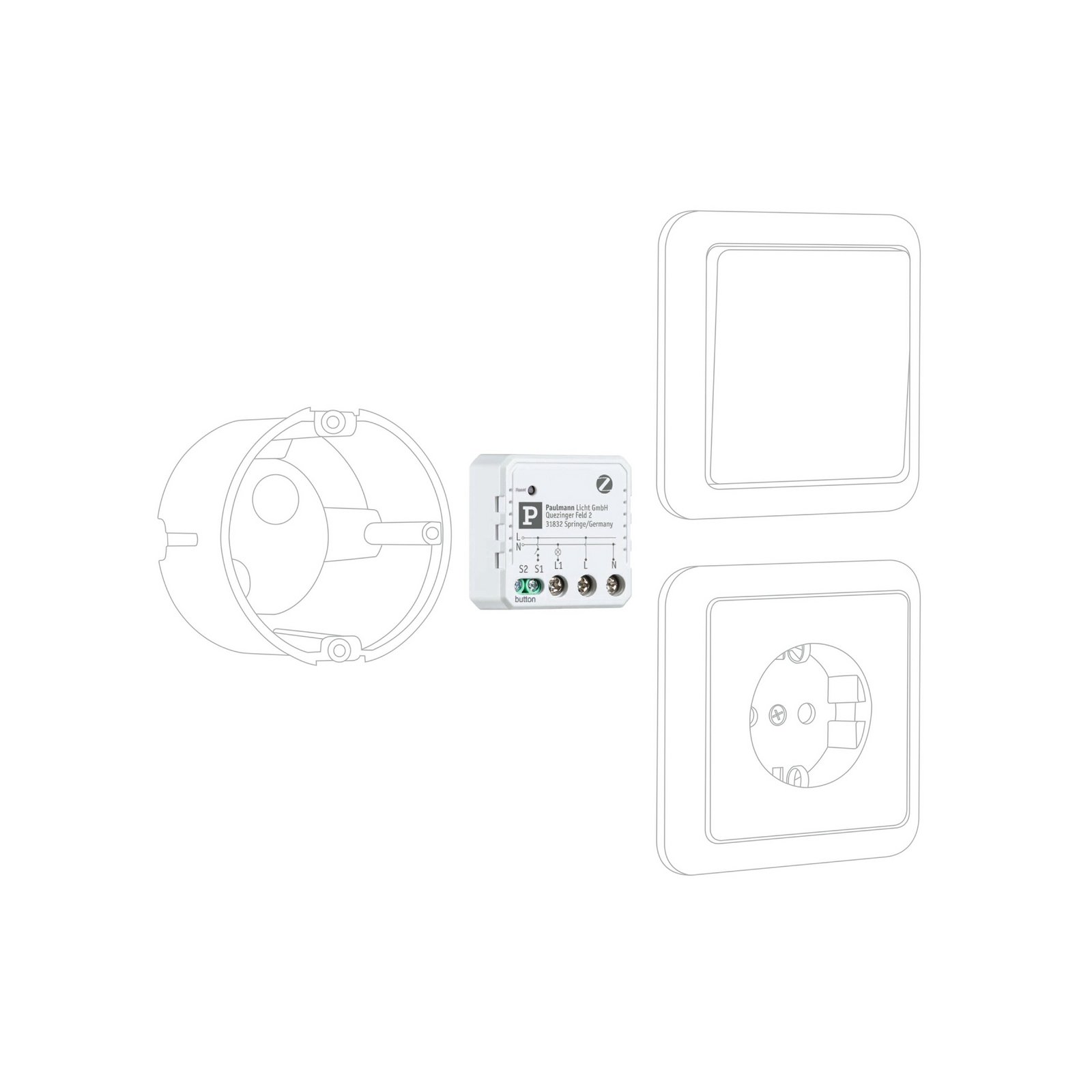 Paulmann Smart flush-mounted actuator, Zigbee 3.0, white, IP20