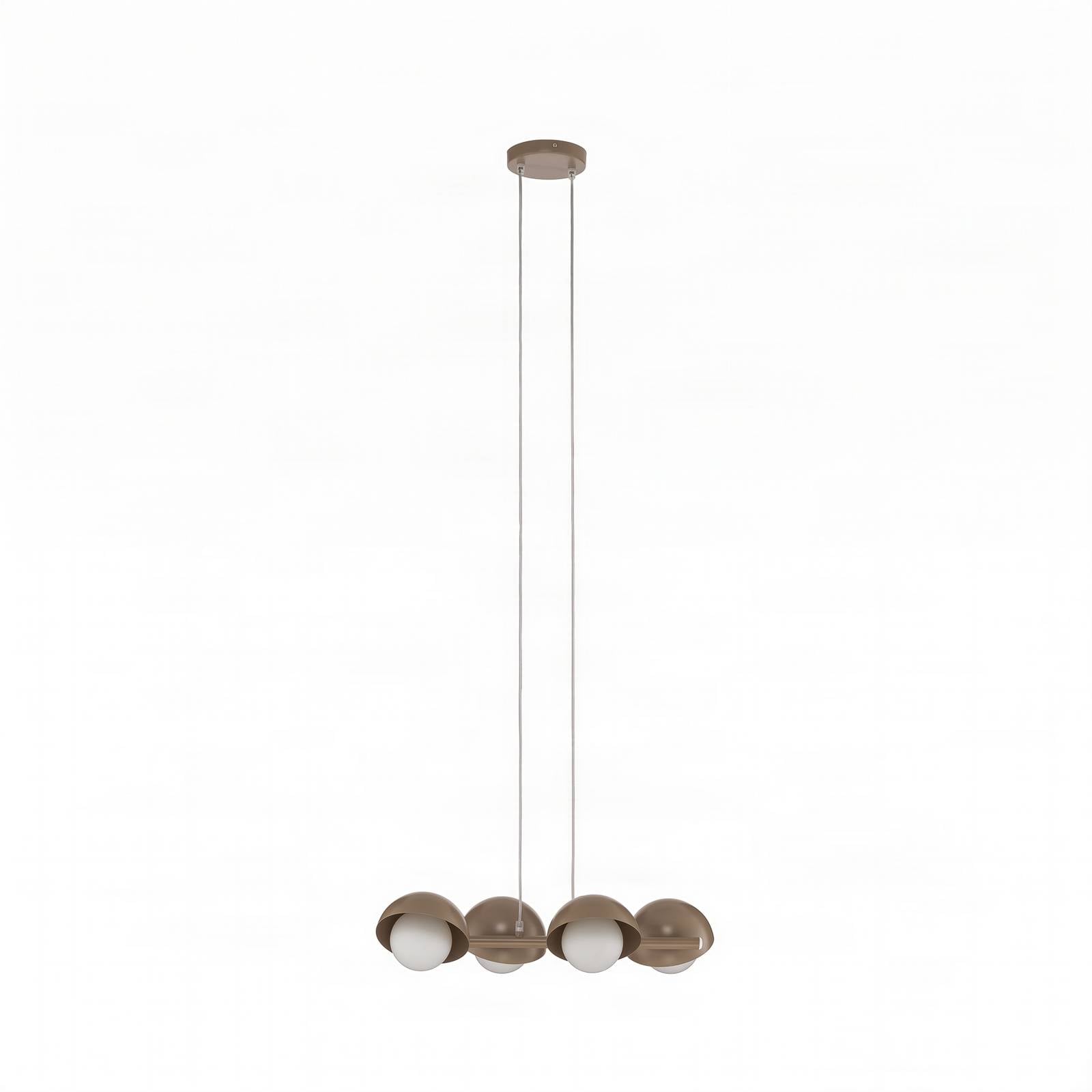 Żyrandol Boom 4, beżowa, szkło/stal, długość 60 cm