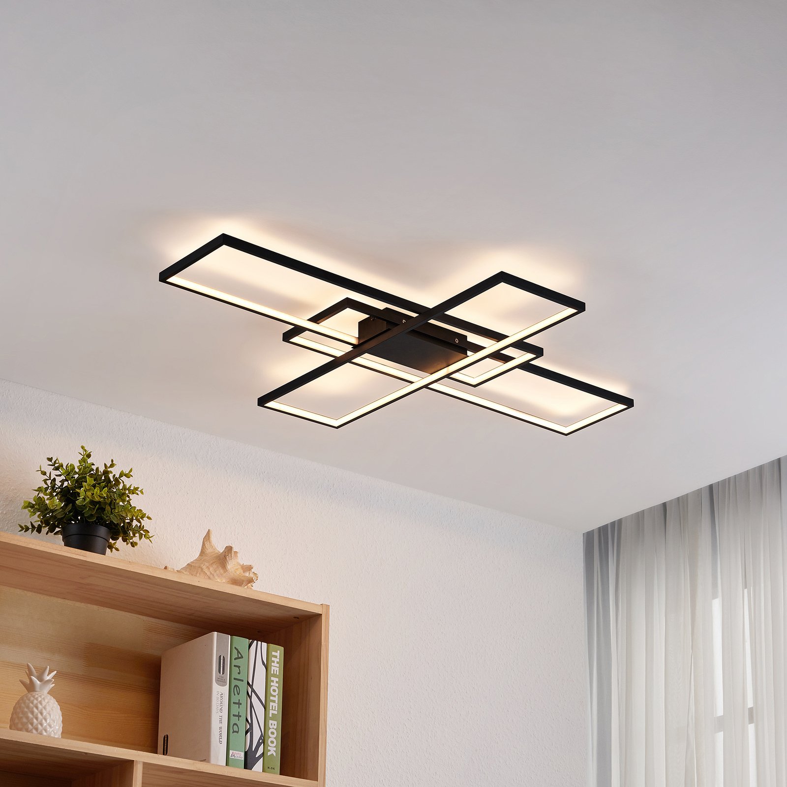 Tetson LED Lámpara de Techo Black - Lindby