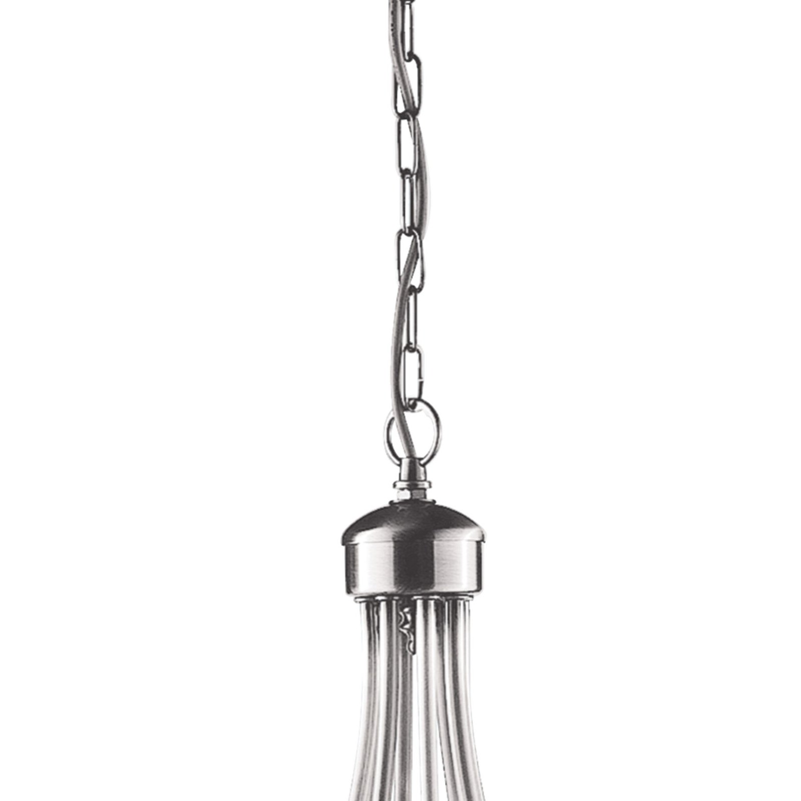 Maypole chandelier satin silver, 8-bulb