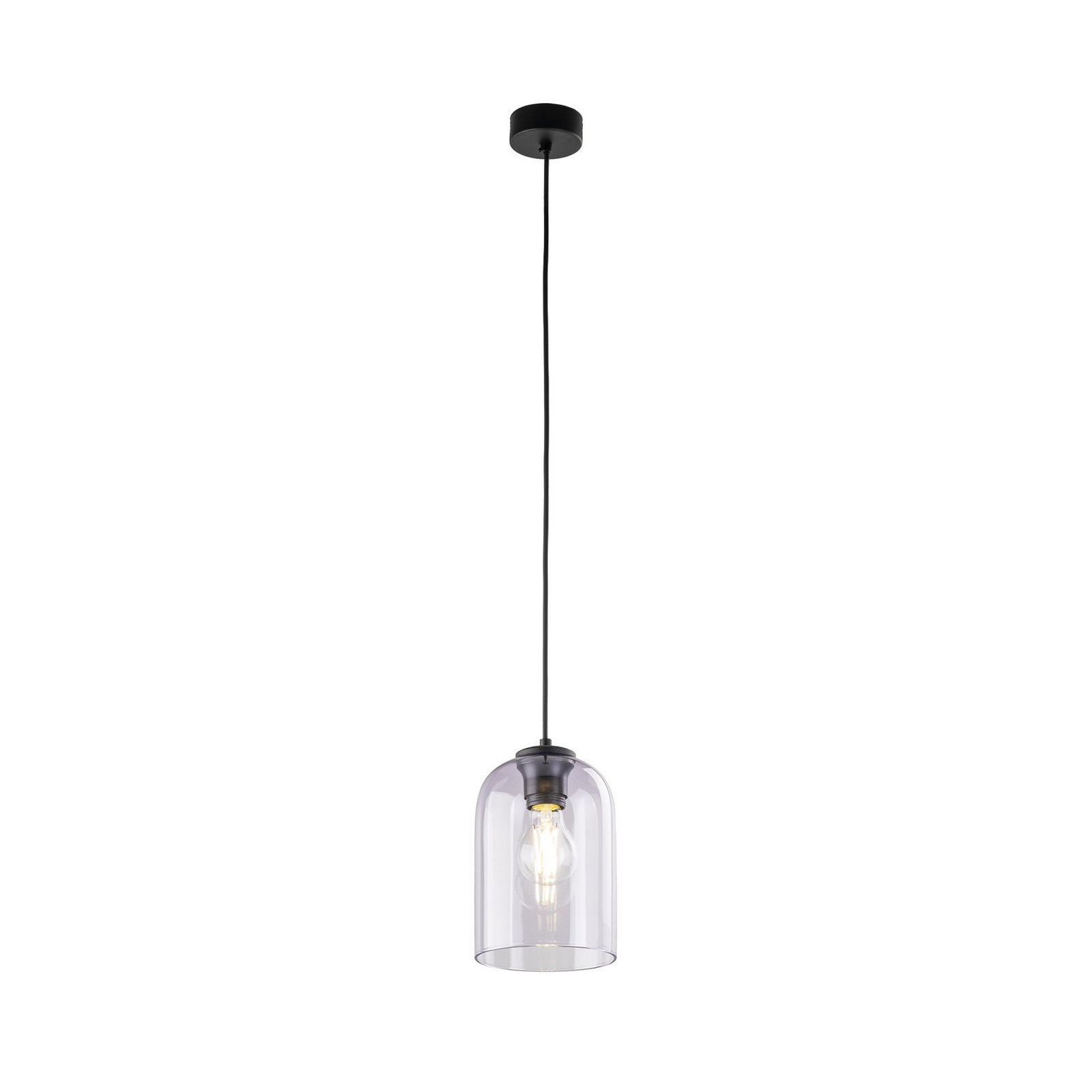 Lampa wisząca Molly, fioletowa, Ø 14 cm, metal/szkło