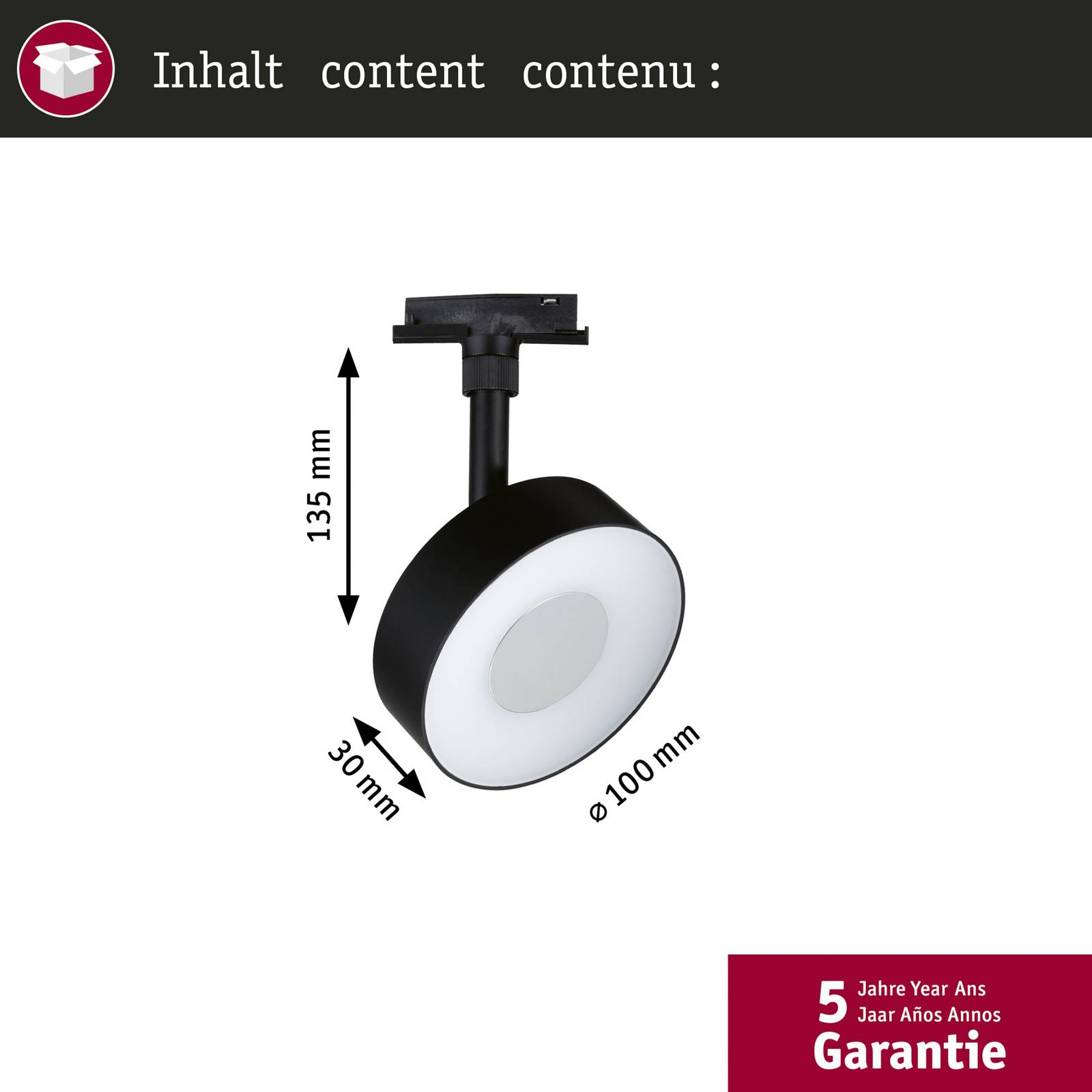 Paulmann URail spot LED Circle, czarny matowy, CCT, ściemniany