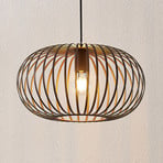 Lindby pendant light Nahele, brown, metal, Ø 40 cm, E27