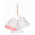 Children's hanging light Zsofia 3-light white/pink