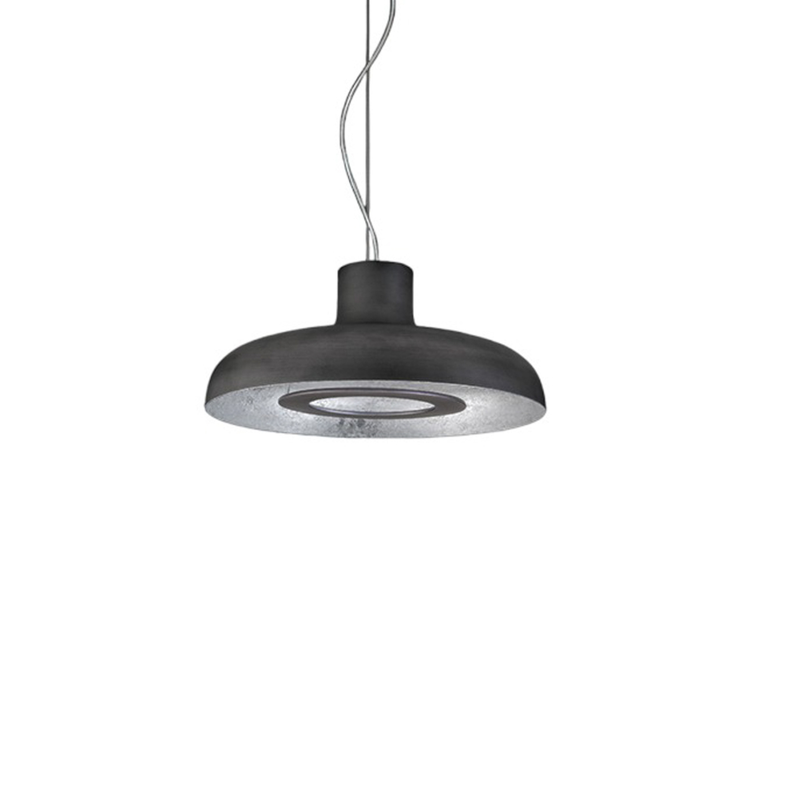 ICONE Duetto LED hanging light 927 Ø55cm iron/silver