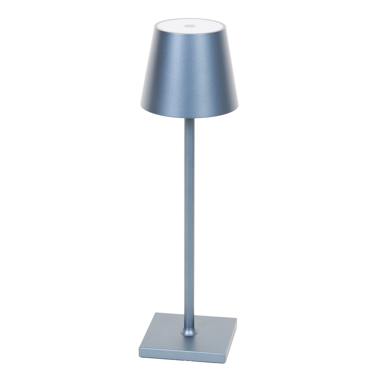 Lindby Janea stolová LED lampa batéria sivo-modrá