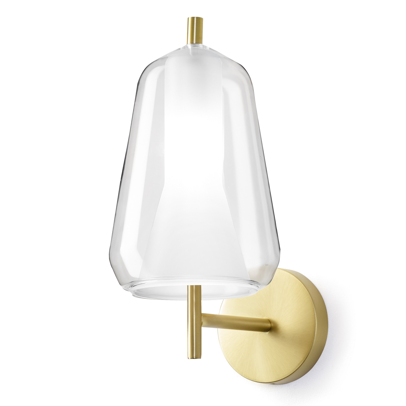 Sforzin X-Ray wall light, cone, clear, for Living / Dining Room, glass, metal, G9, 40 W, energy efficiency: A++, H: 29 cm