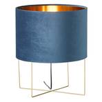Namizna svetilka Aura, žametno senčilo, višina 43 cm, modra