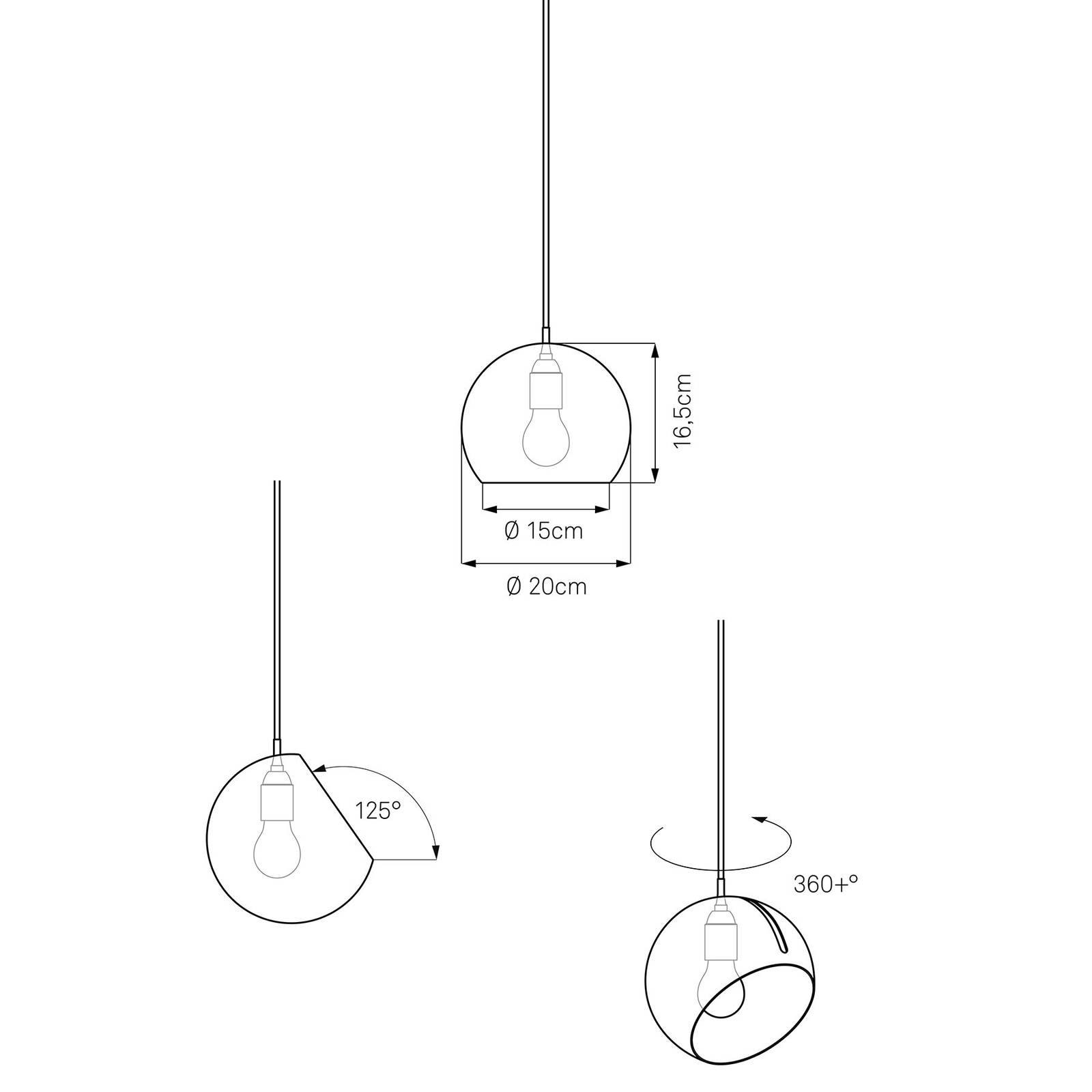 Image of Nyta Tilt Globe suspension câble 3 m rouge noire 4260366483466