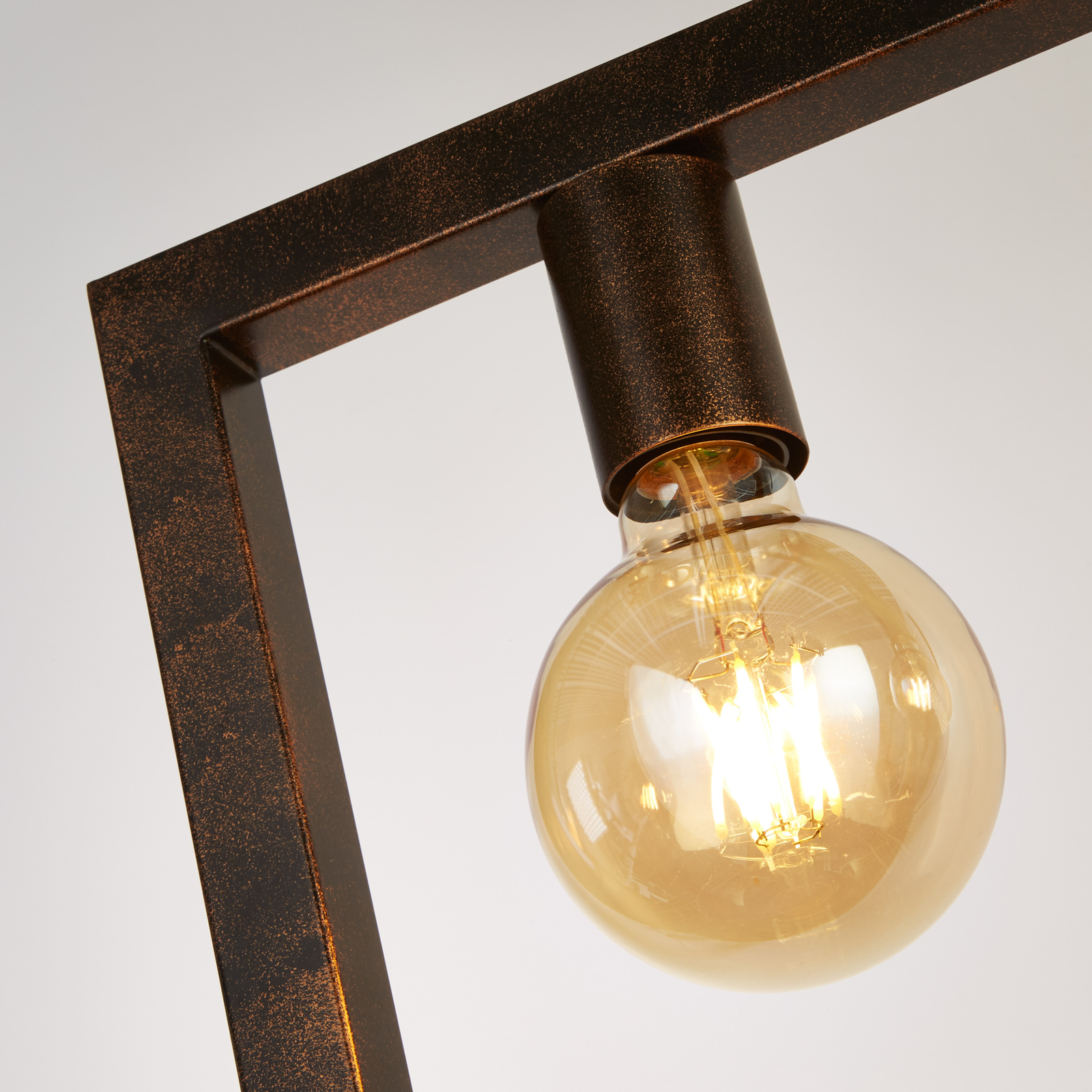 Rustic pendant light 5-bulb, rust brown