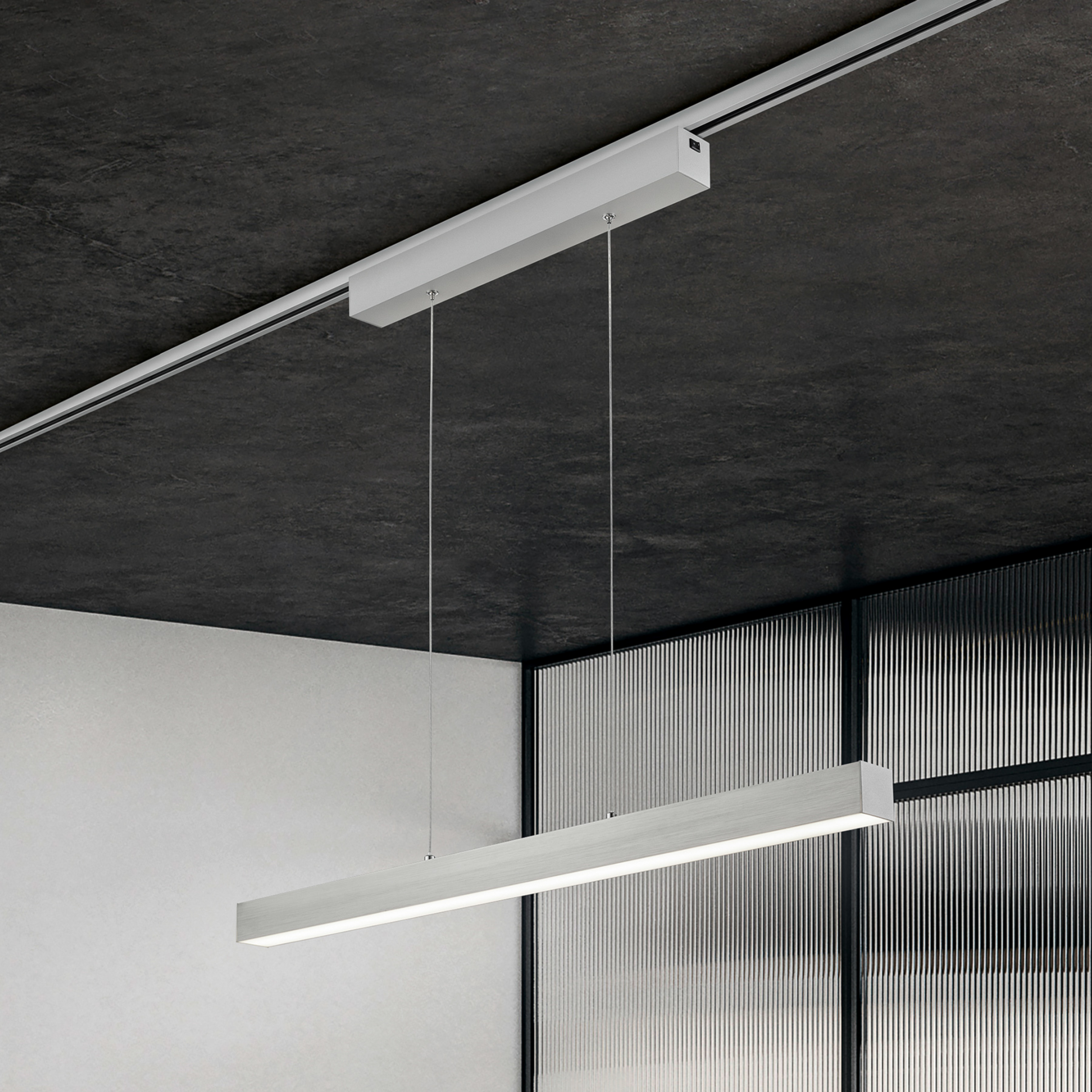 Suspension LED Paros DUOline, poutre, nickel