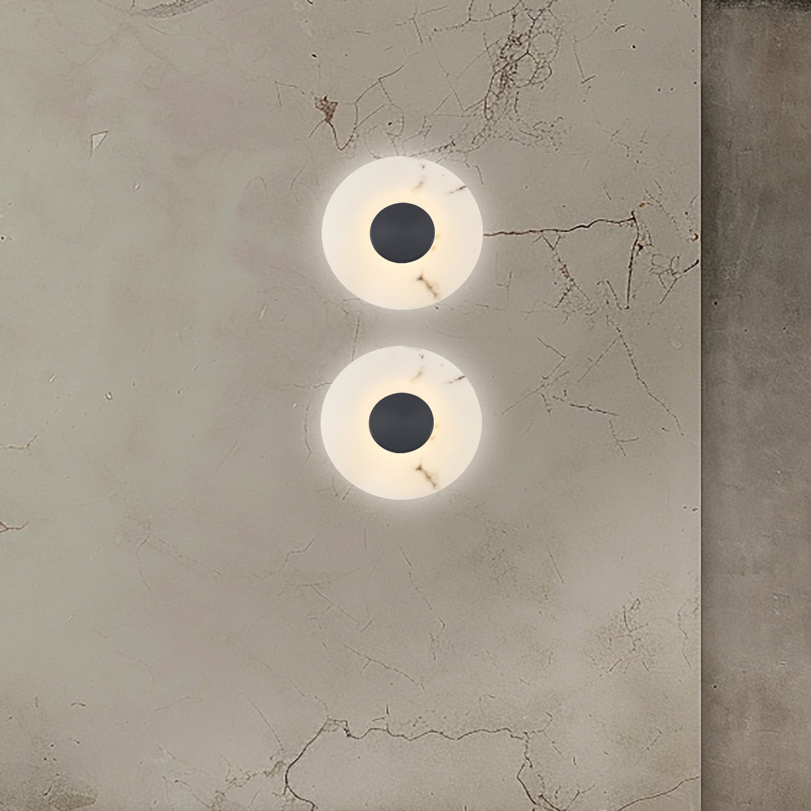 Φωτιστικό τοίχου LED Allison, σίδερο/λευκό, Ø 30 cm, μέταλλο