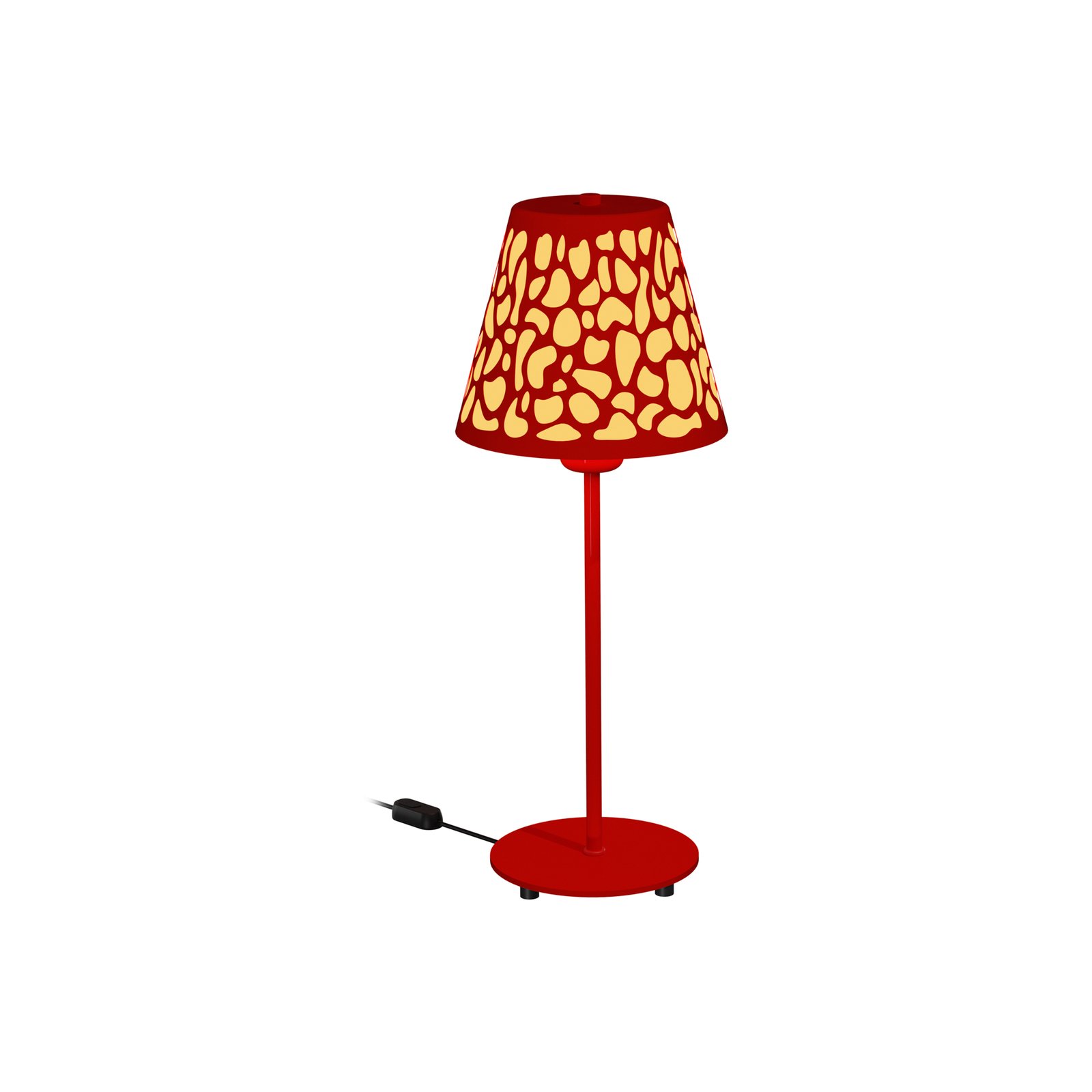 Aluminor Nihoa bordlampe med hulmønster, rød/gul