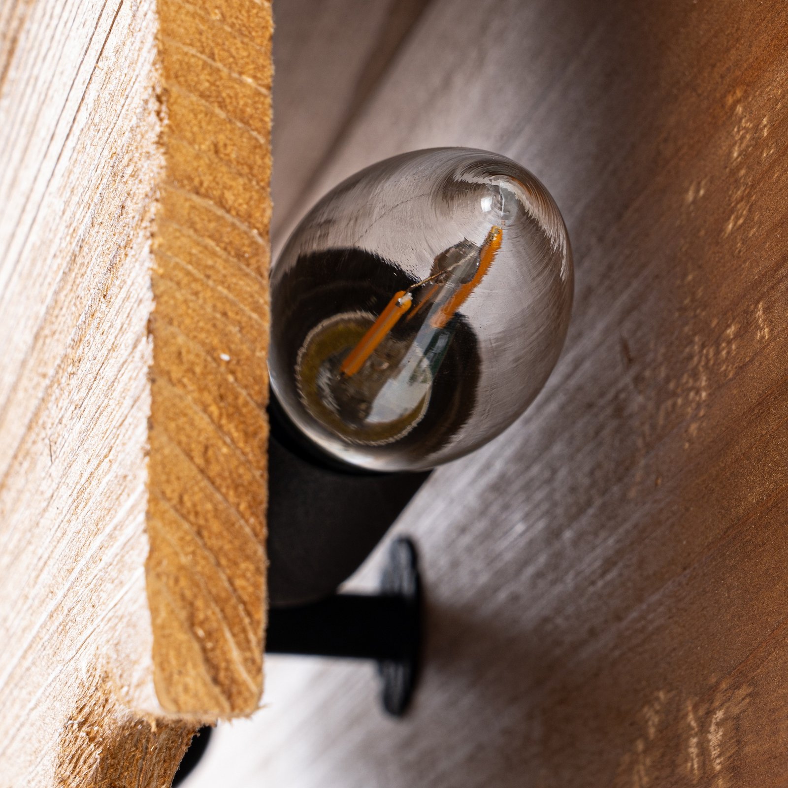 Lucande Wandleuchte Tarry, Holz, Breite 45 cm, 2 x E14