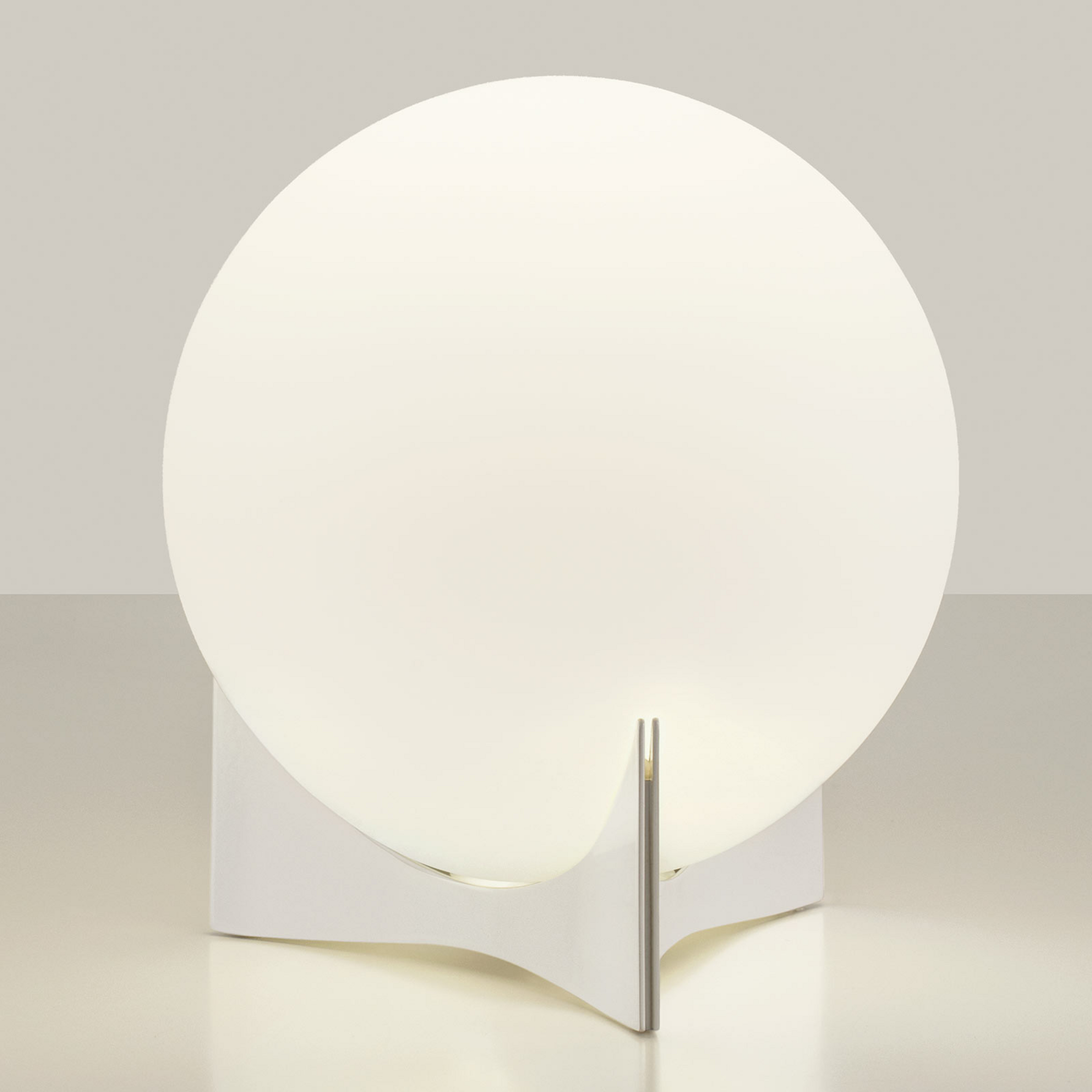 Lampada da tavolo Terzani Oscar, bianco, Ø 20 cm, vetro