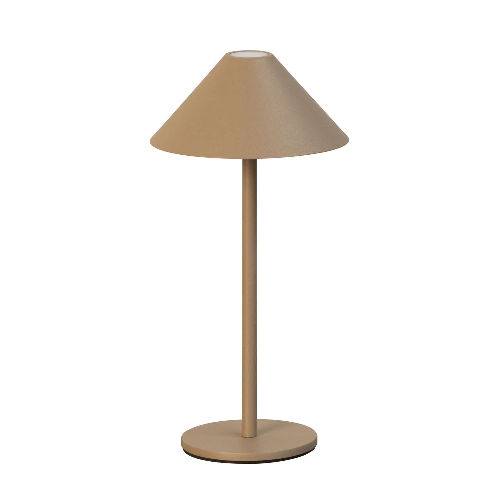 LED акумулаторна настолна лампа Prato, сиво-бежов цвят, височина 25 cm, метал