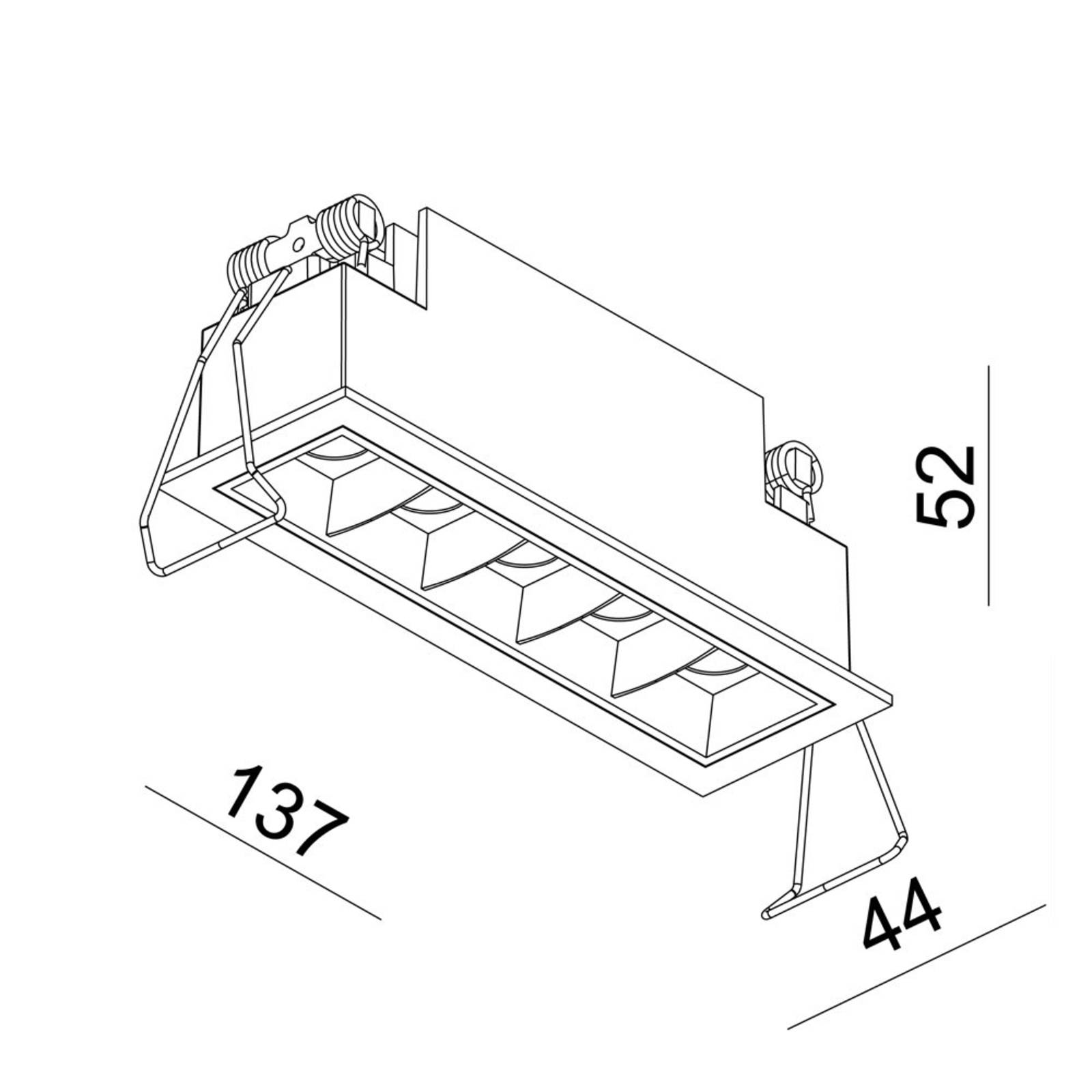 LED-innfellingslampe Sound 5 30° med rammer hvit