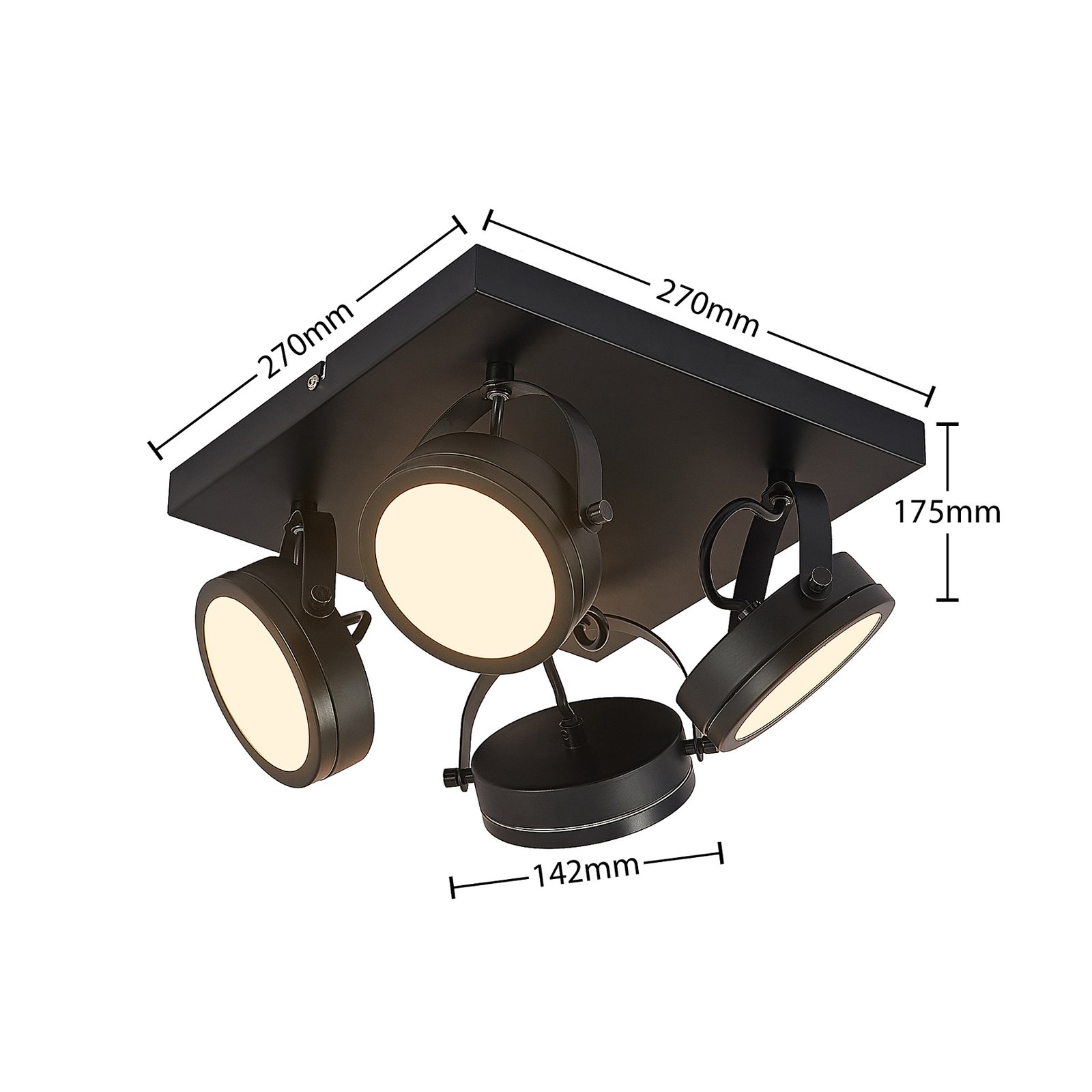 Lindby Omila LED-takspot, fire lyskilder