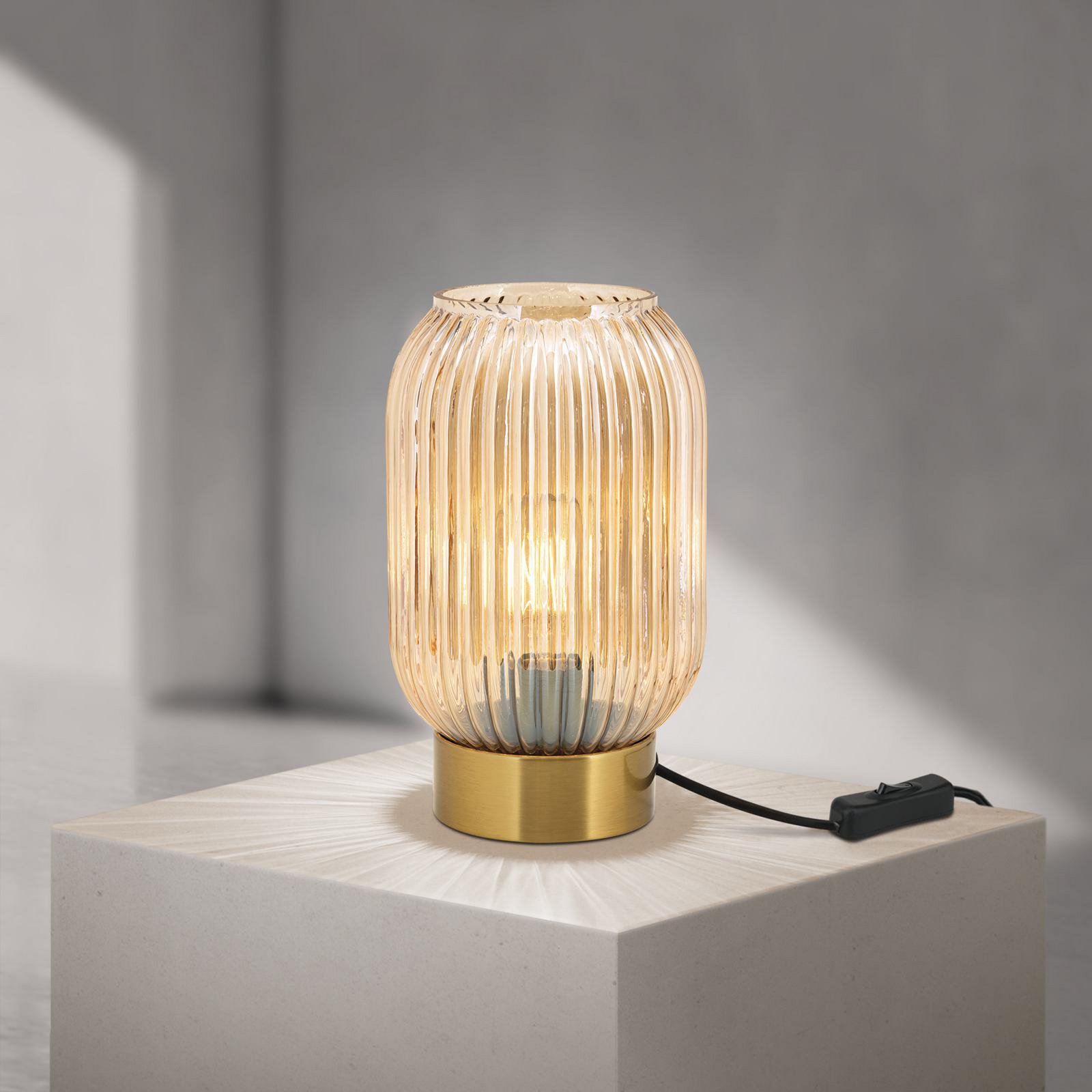 Carneval table lamp, amber, glass, height 23.5 cm, E27