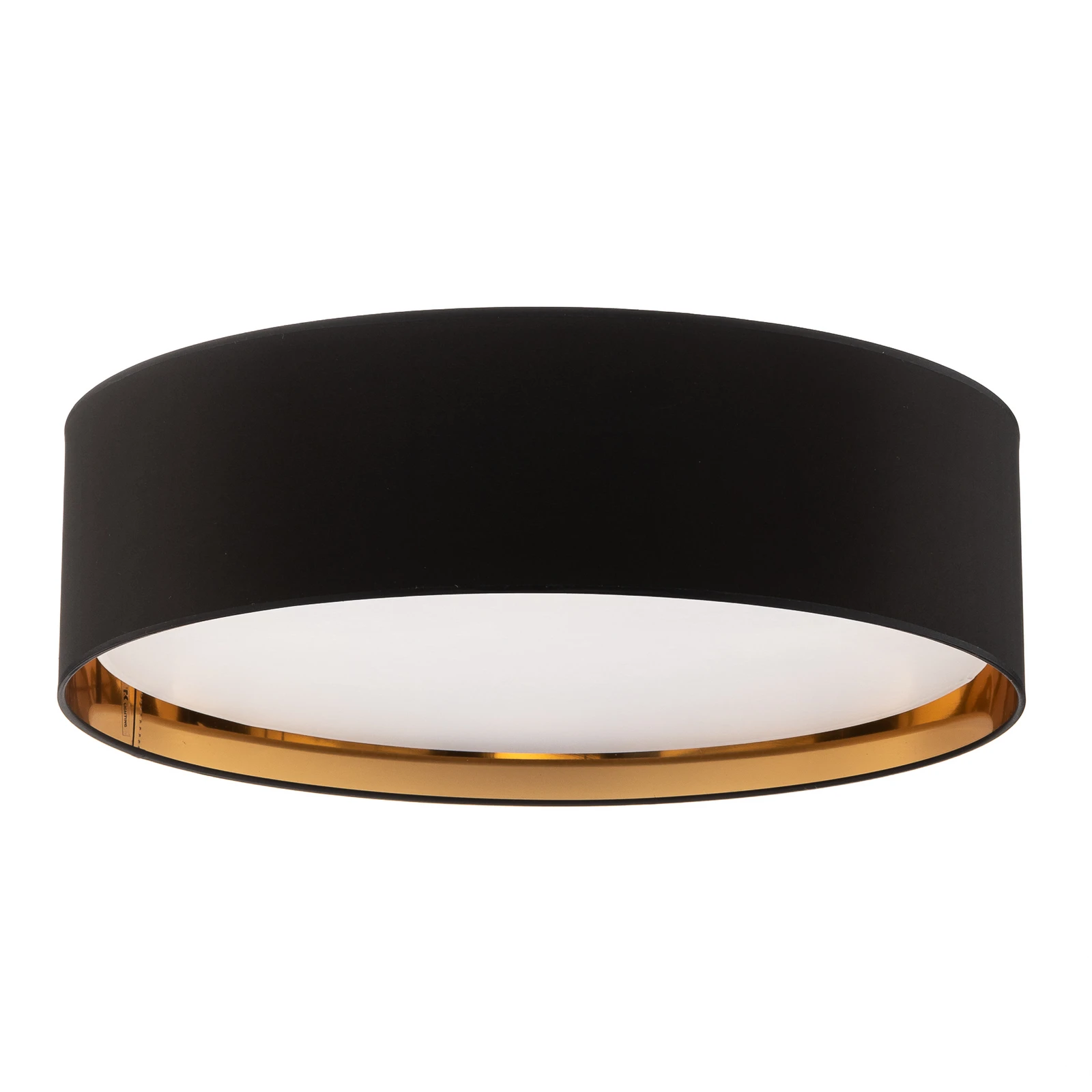 Plafón Bilbao, negro/oro, Ø 60 cm