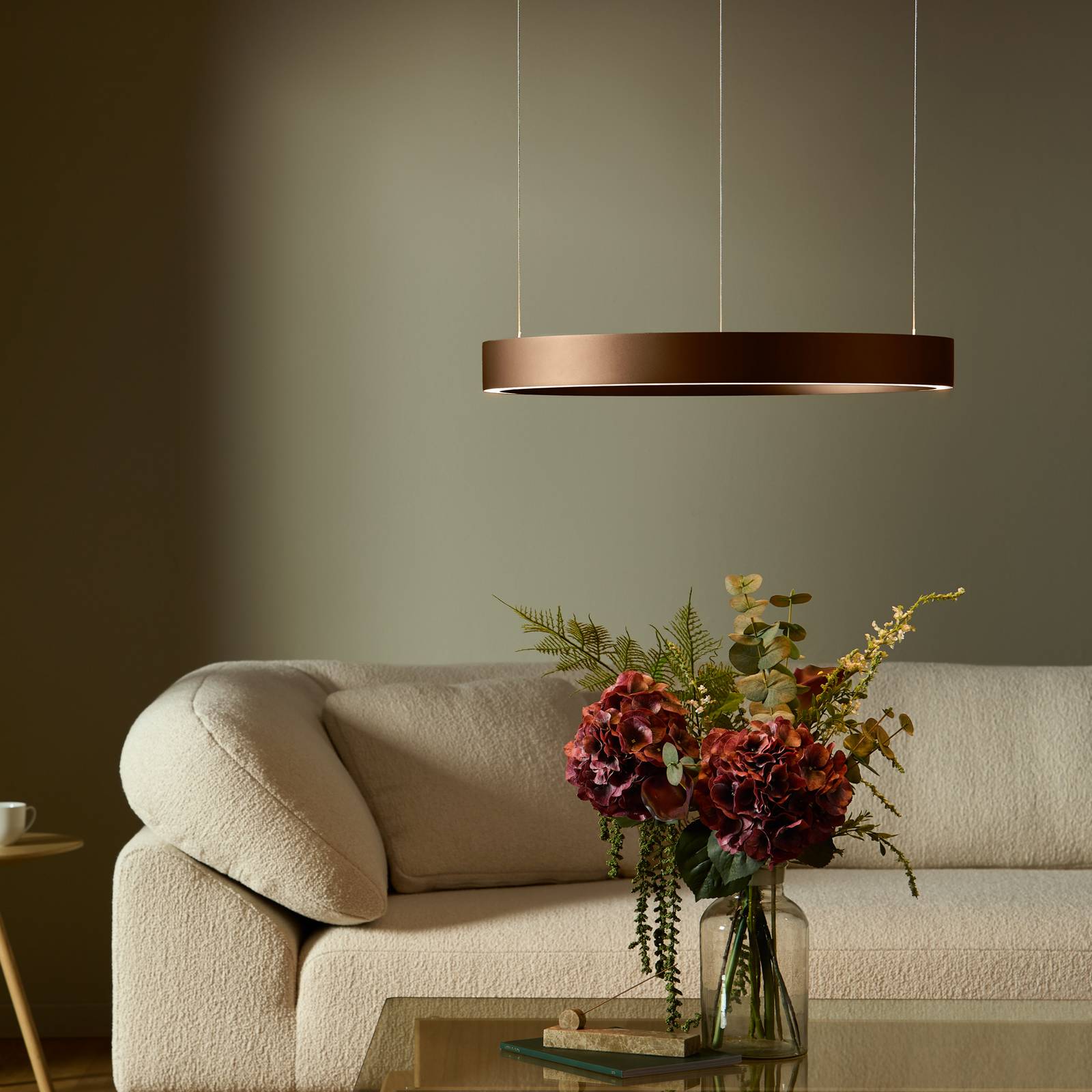 LOOM DESIGN żyrandol LED Velora w kolorze karmelowo-brązowym, Ø60 cm,