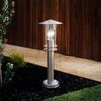 Sockelleuchte Lisio, edelstahlfarben, Höhe 50 cm, Edelstahl