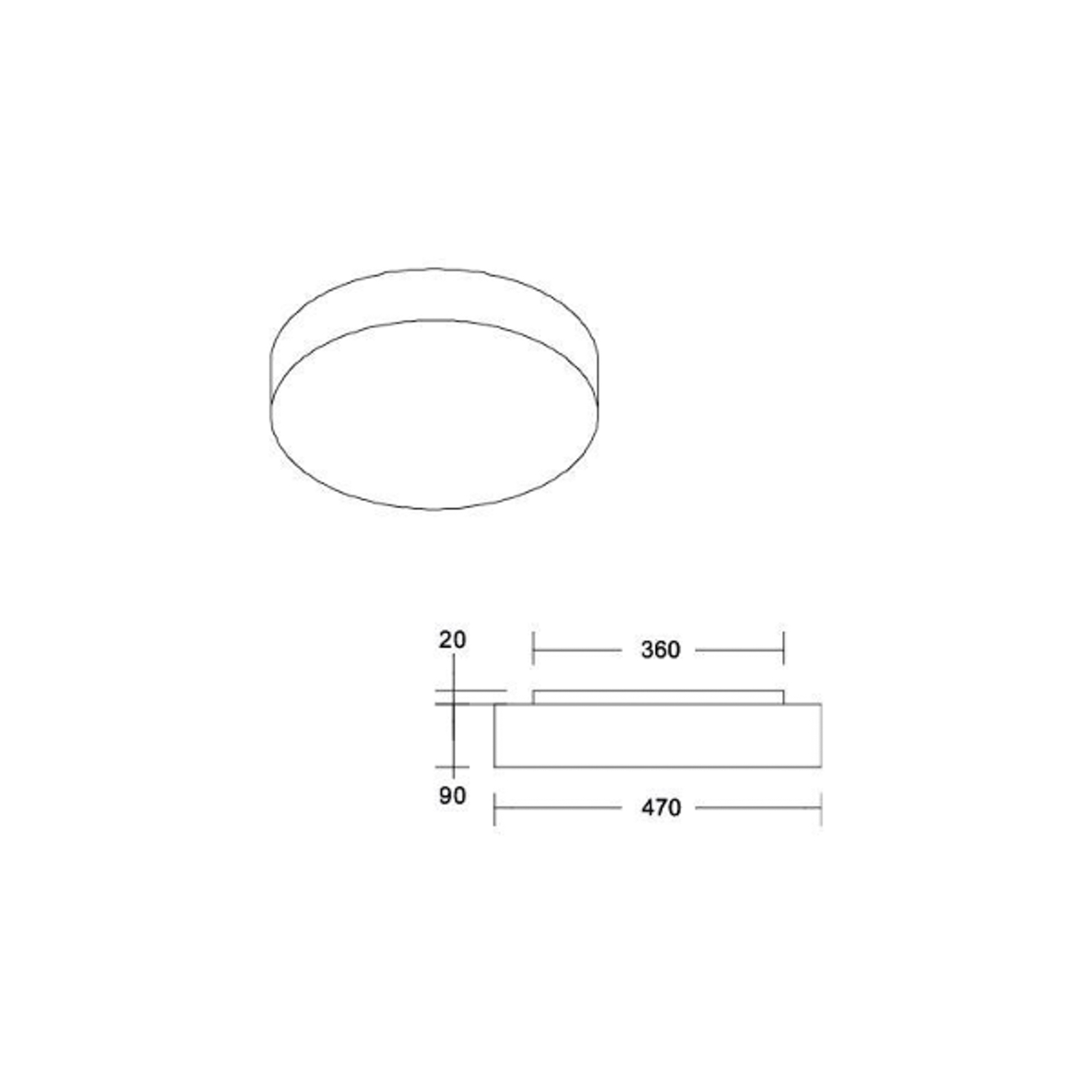Plafonnier LED BRUMBERG Celtis Maxi, 3.000 K, gris clair