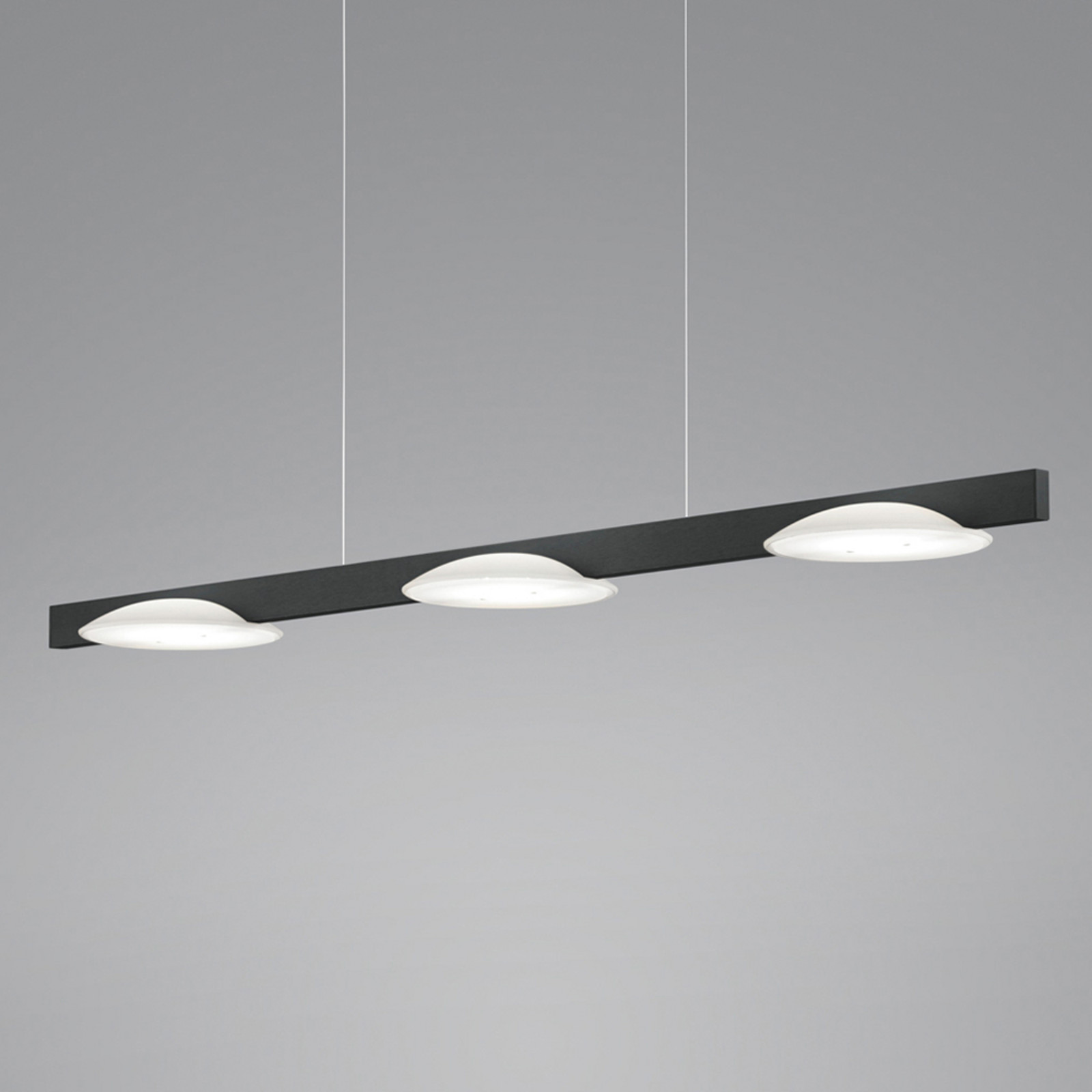 Helestra Pole lampă suspendată LED 3 becuri negru - Camera de zi / sufragerie - modern - negru mat alb satinat - Metal